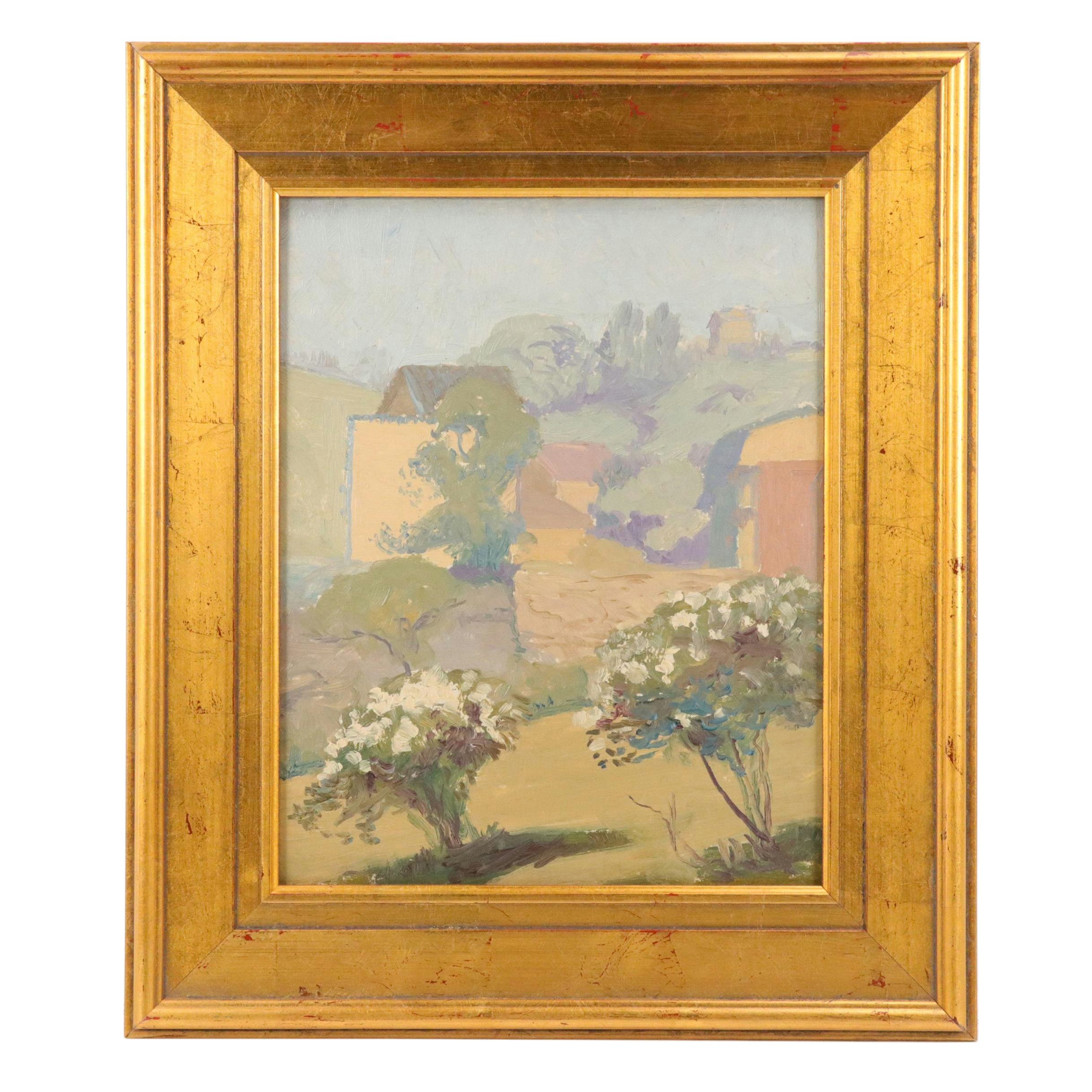 Attributed to John W. Flender European Landscape Oil Painting, 20th Century