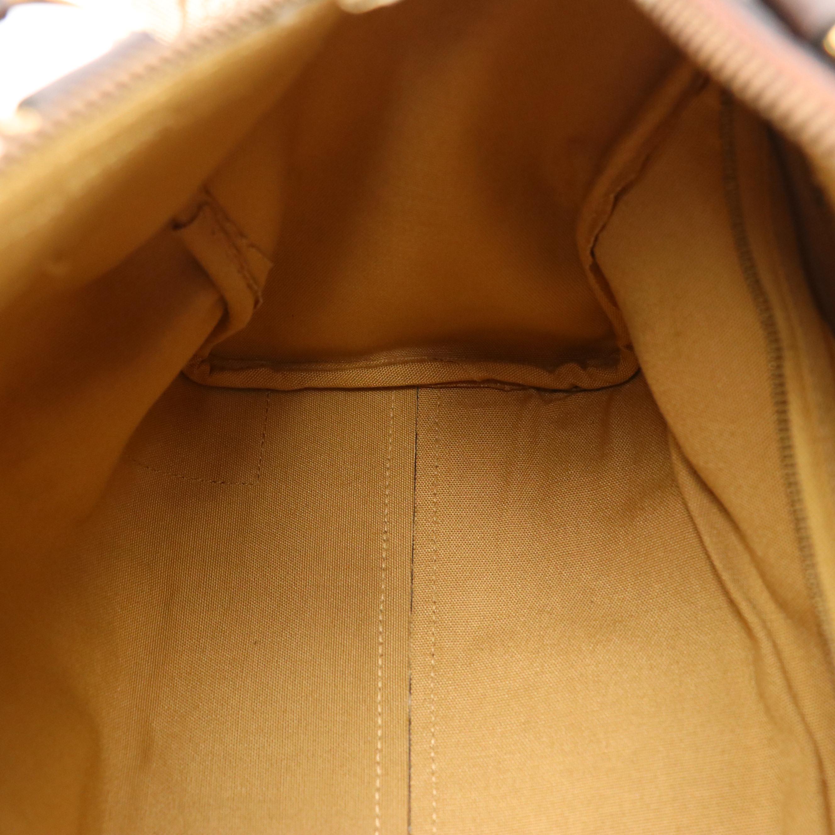 Celine Boston Bag in Beige C Carriage Canvas with Brown Leather Trim