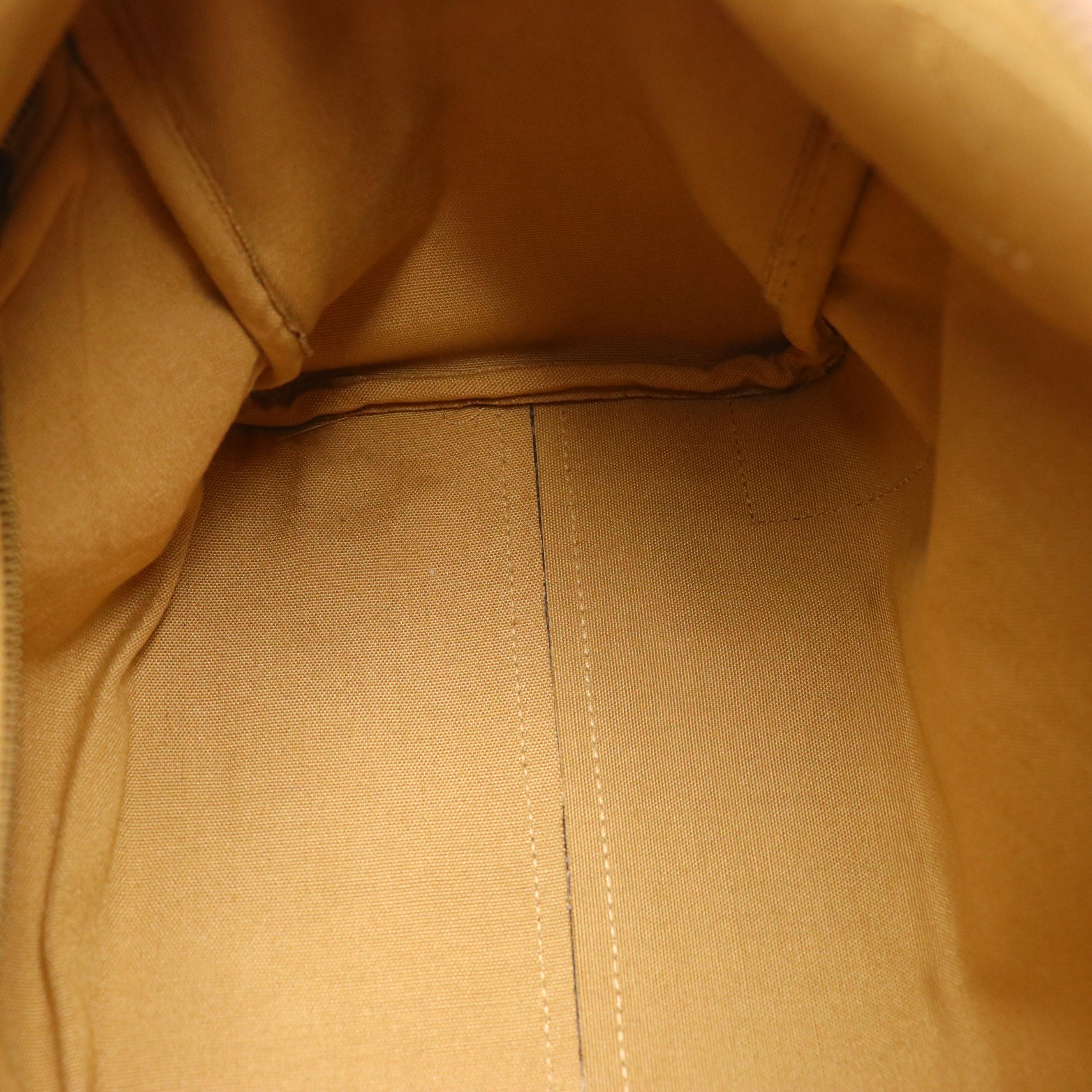 Celine Boston Bag in Beige C Carriage Canvas with Brown Leather Trim