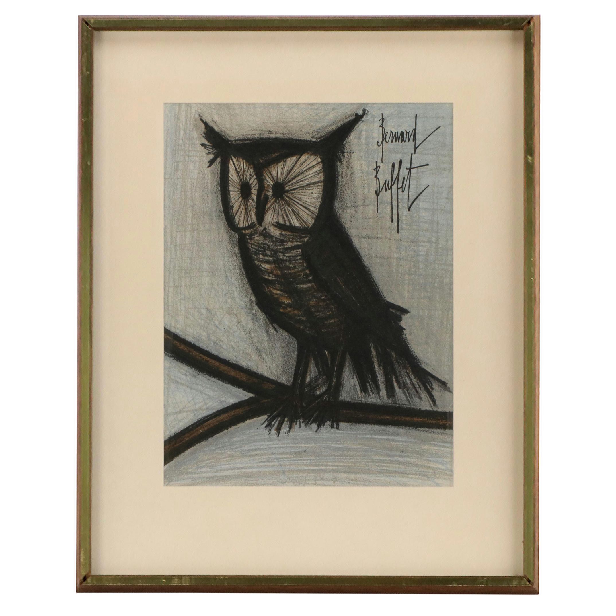 Lithograph After Bernard Buffet "Little Owl"