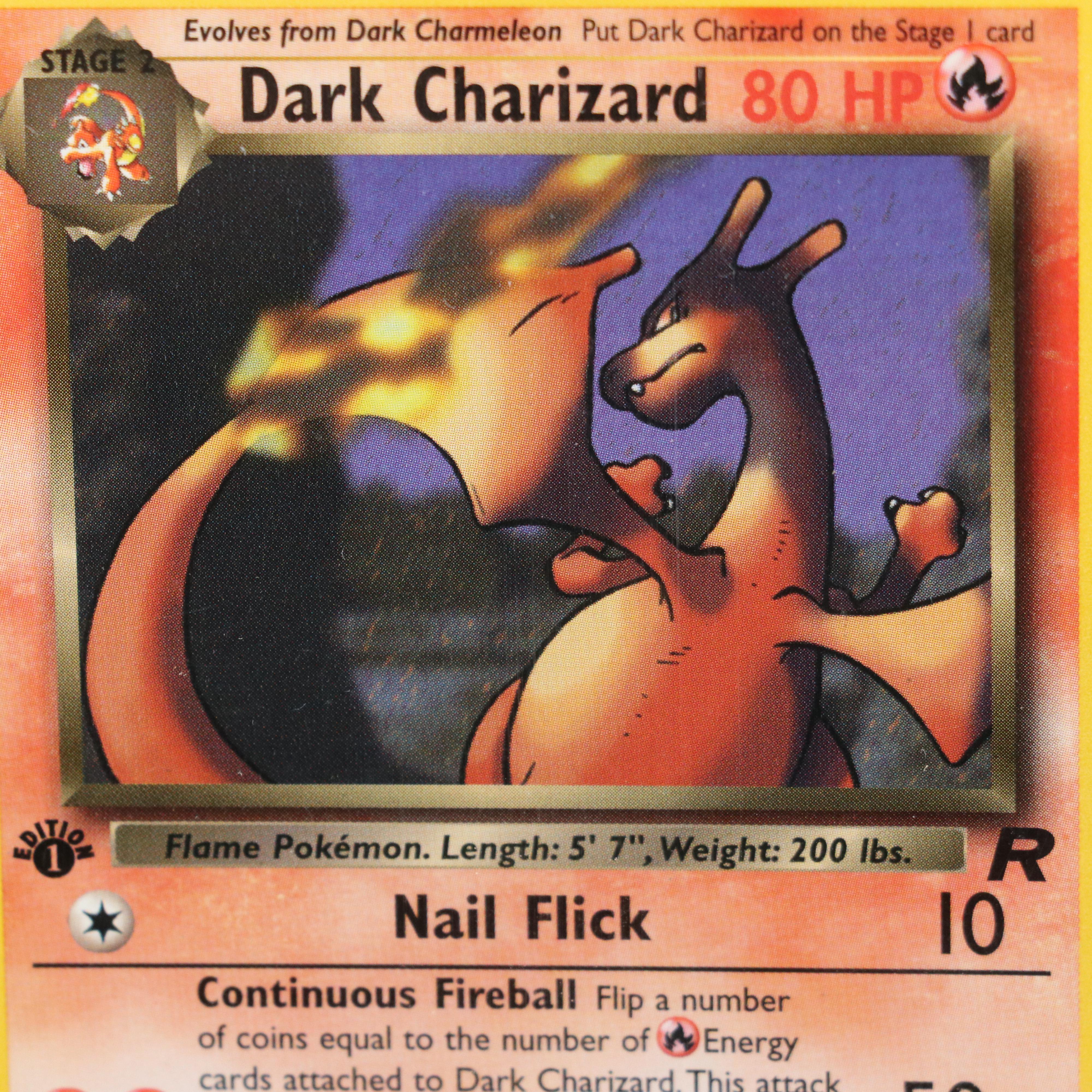 Team Rocket Dark Charizard 1st Edition Pokémon Card Graded SGC 8