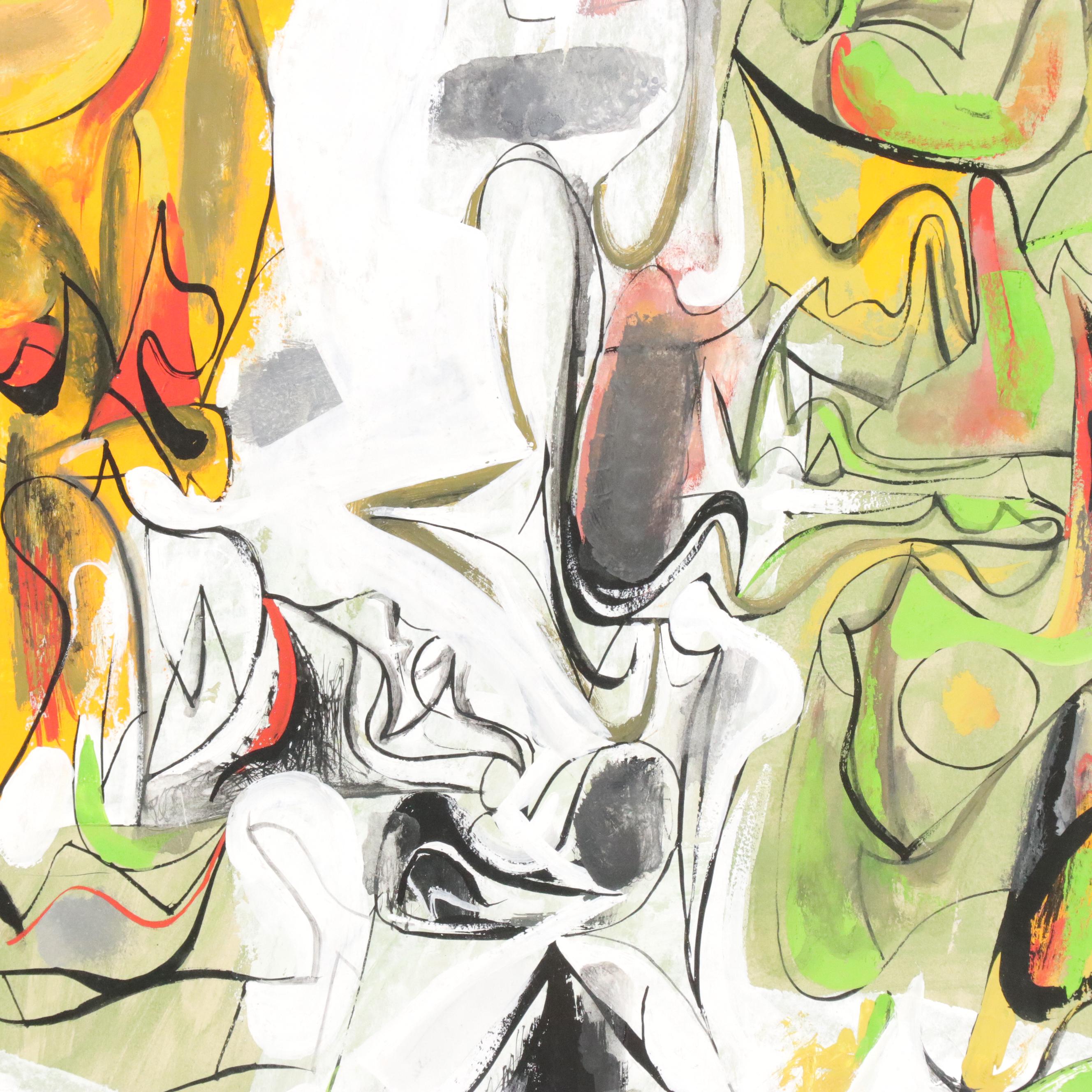 Byron "George Byron" Browne Abstract Acrylic Painting "From a Still Life," 1954