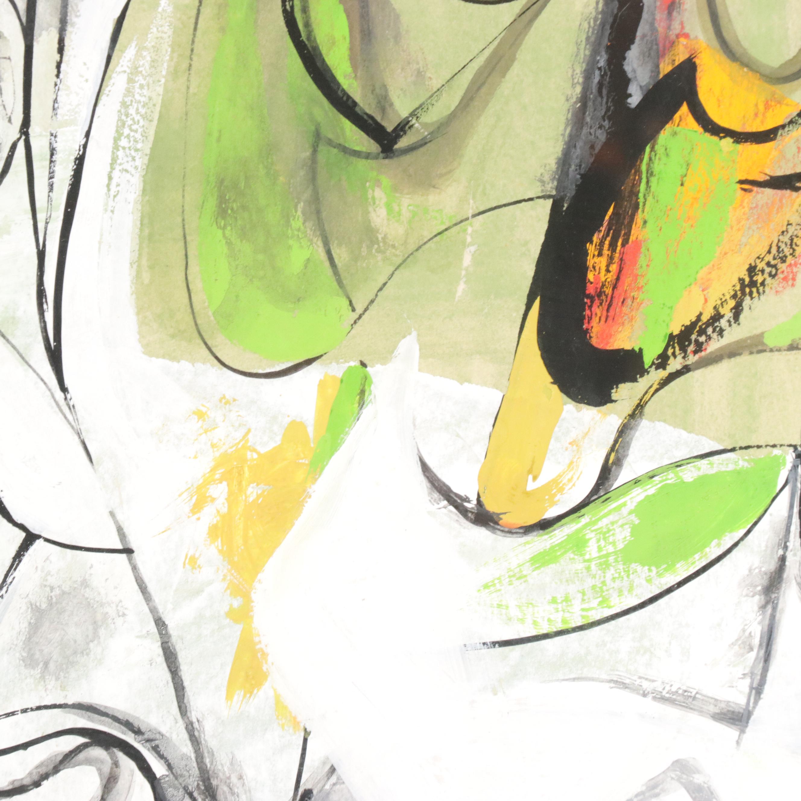 Byron "George Byron" Browne Abstract Acrylic Painting "From a Still Life," 1954