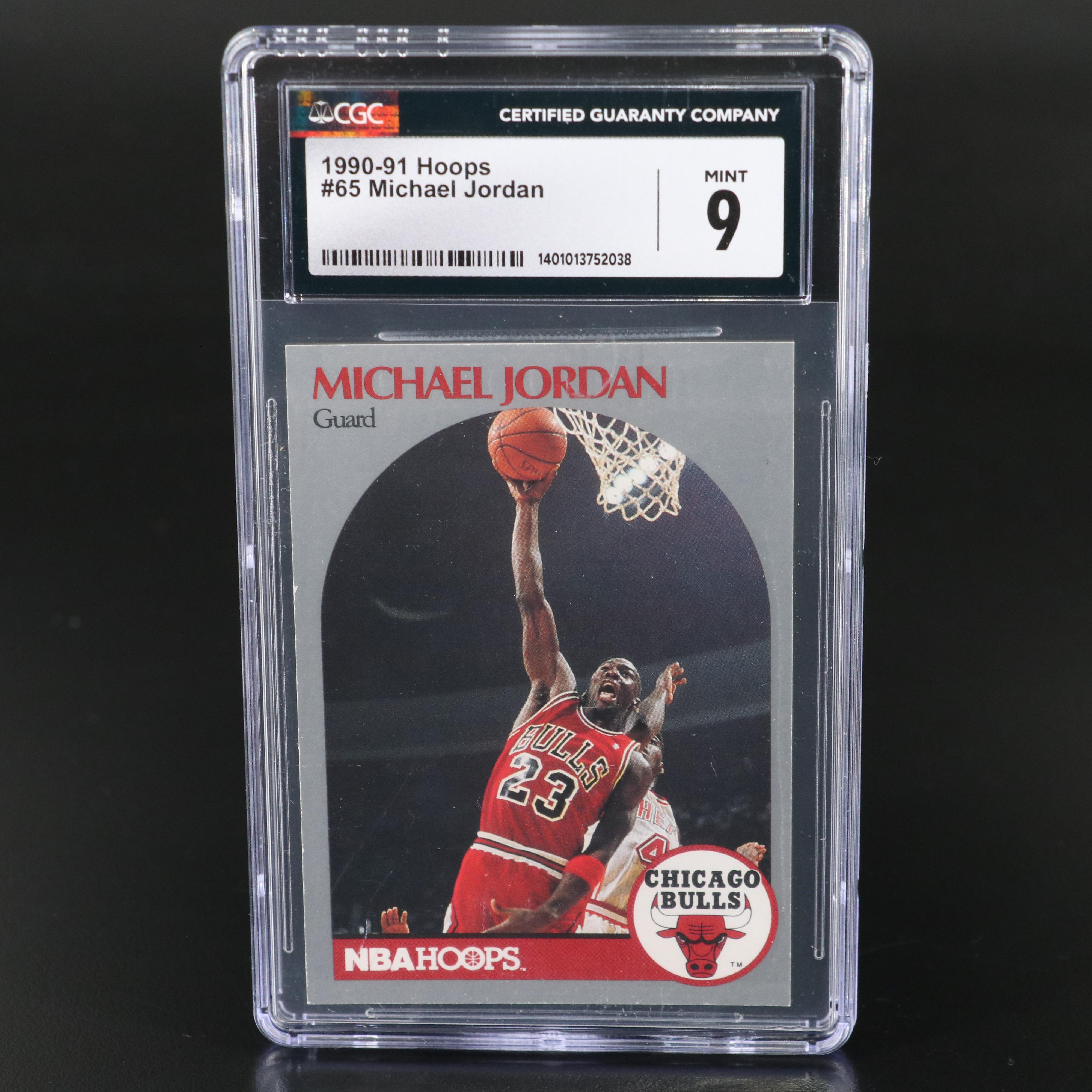 1990-91 NBA Hoops Michael Jordan Chicago Bulls Basketball Card Graded CGC 9