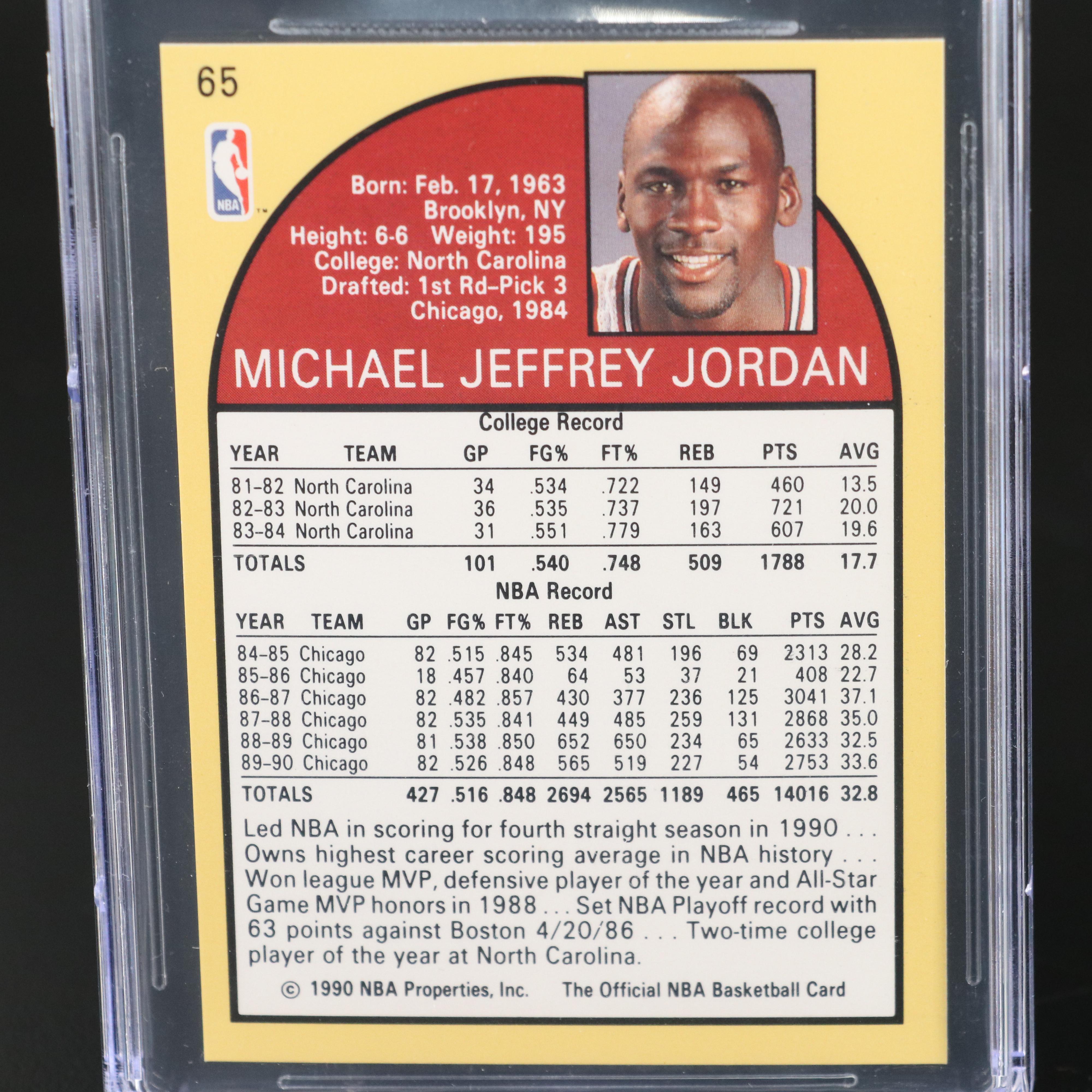 1990-91 NBA Hoops Michael Jordan Chicago Bulls Basketball Card Graded CGC 9