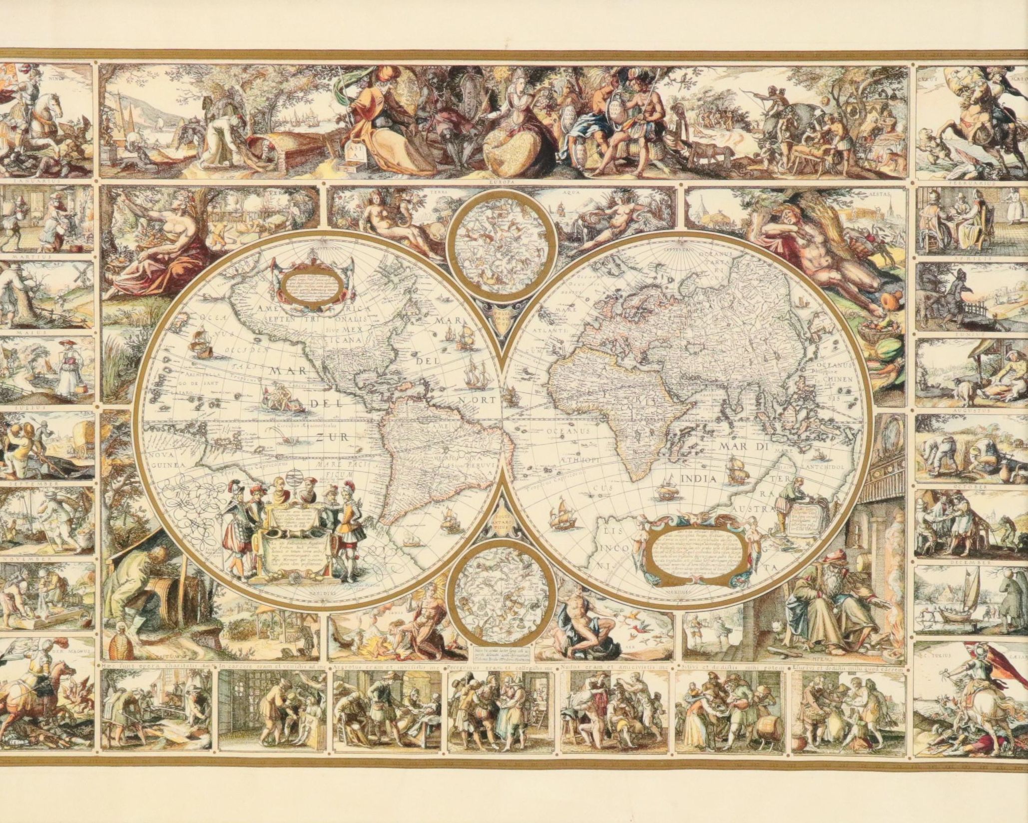 Embellished Offset Lithograph Map After Claes Janszoon Visscher