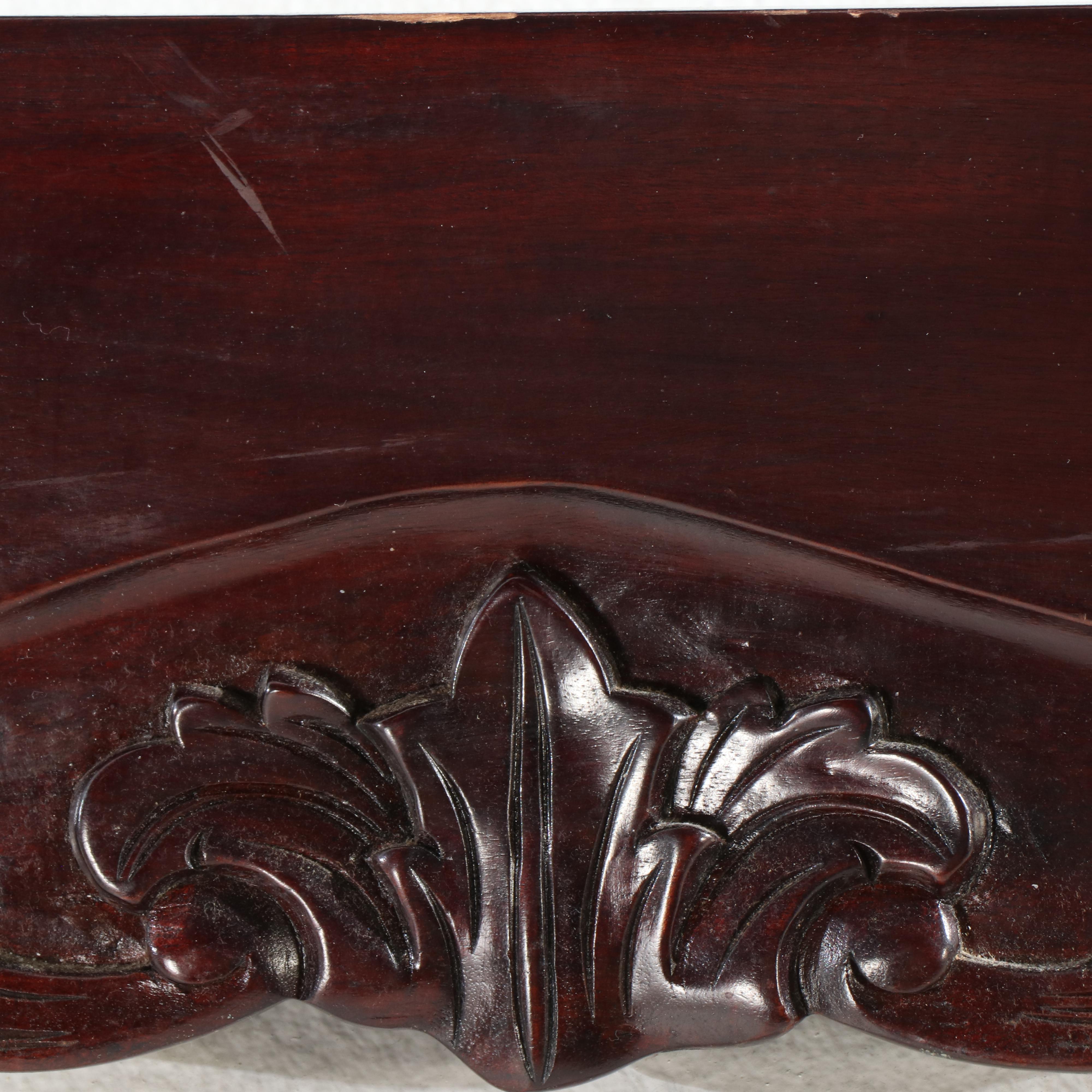 Rococo Style Mahogany Finished Bed Frame