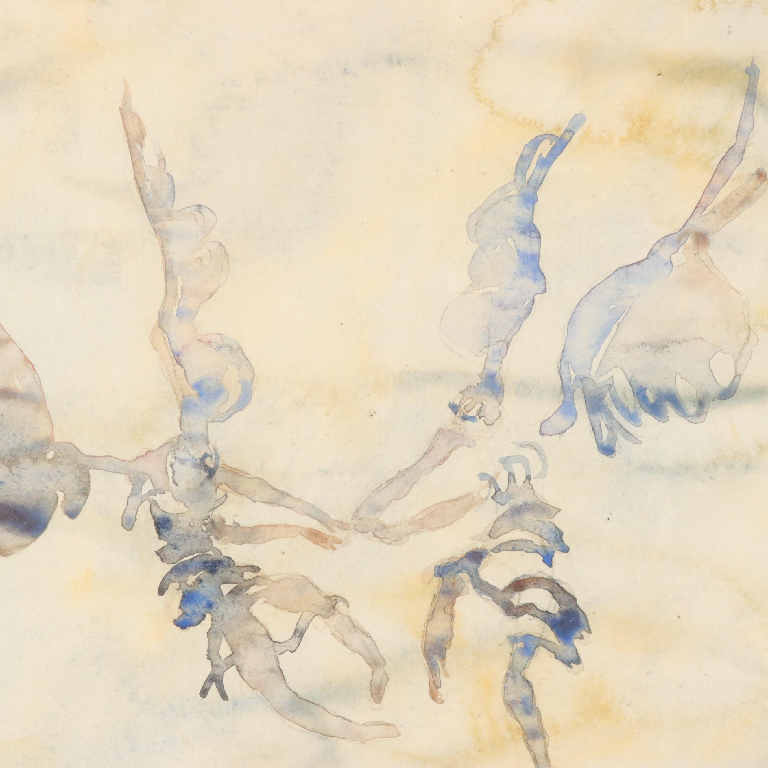 Walter Sorge Watercolor Painting "Angels, Jan. 16, 1992"