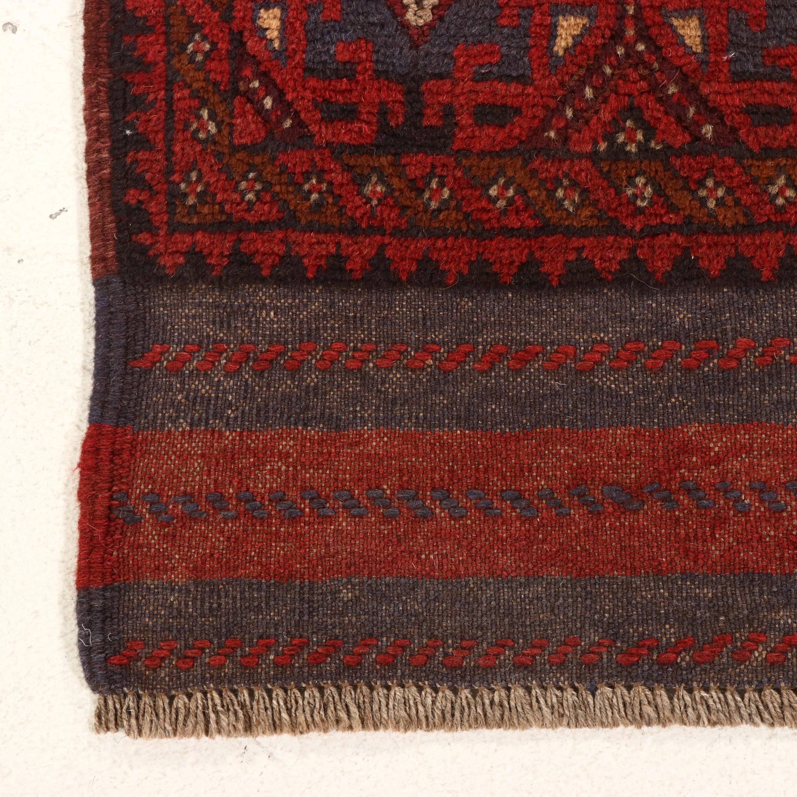 1'10 x 8'4 Handwoven Afghan Mashwani Carpet Runner