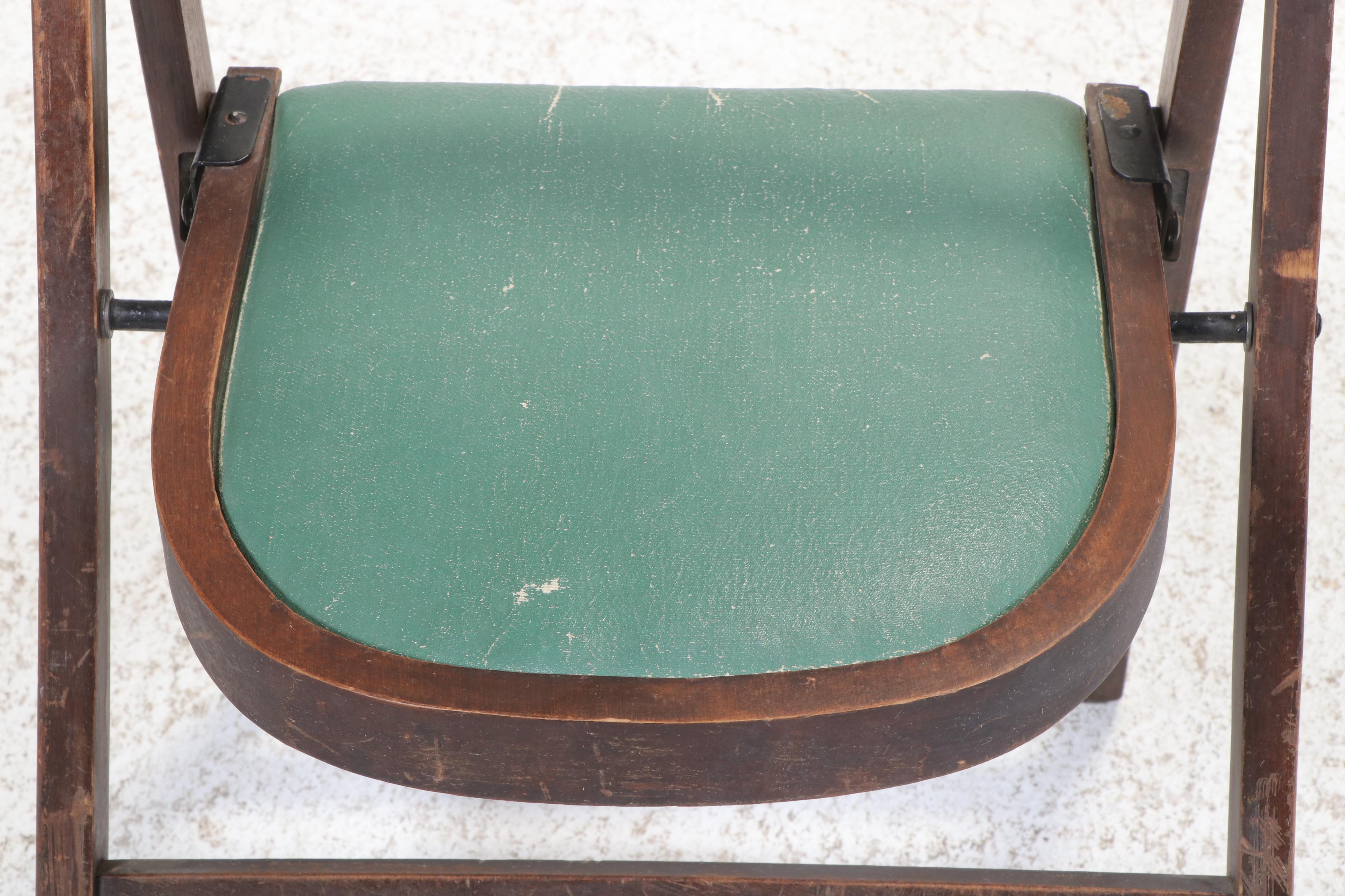 Set of Three Louis Rastetter & Sons Co. Art Deco Style Wooden Folding Chairs