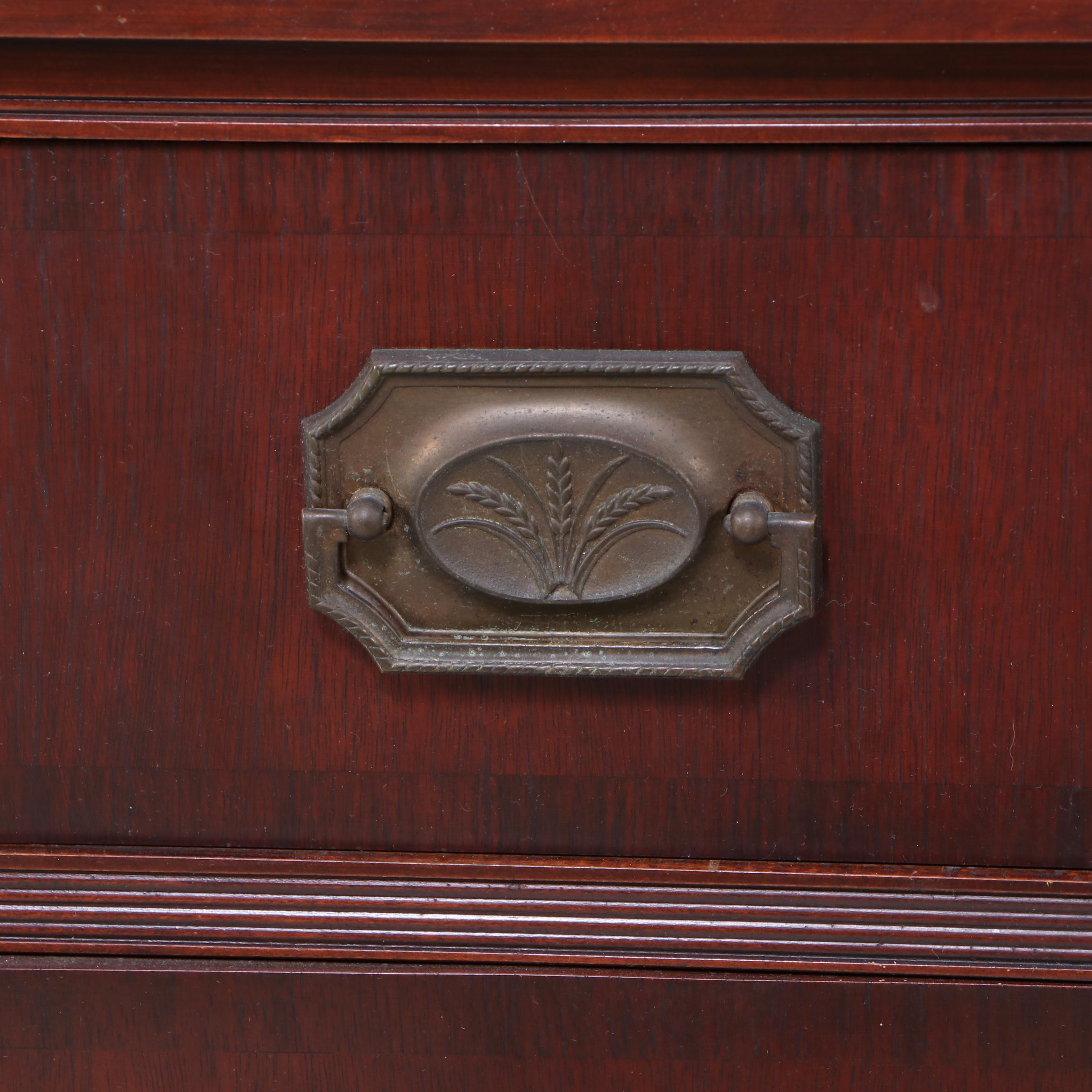 Drexel Federal Style Mahogany and Line-Inlaid Corner Cabinet