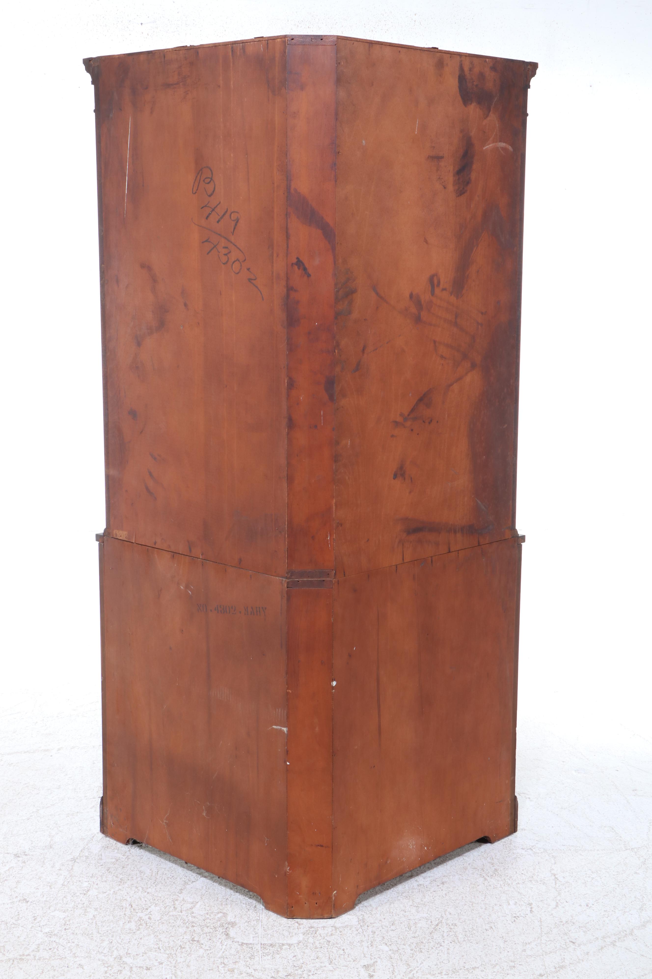 Drexel Federal Style Mahogany and Line-Inlaid Corner Cabinet