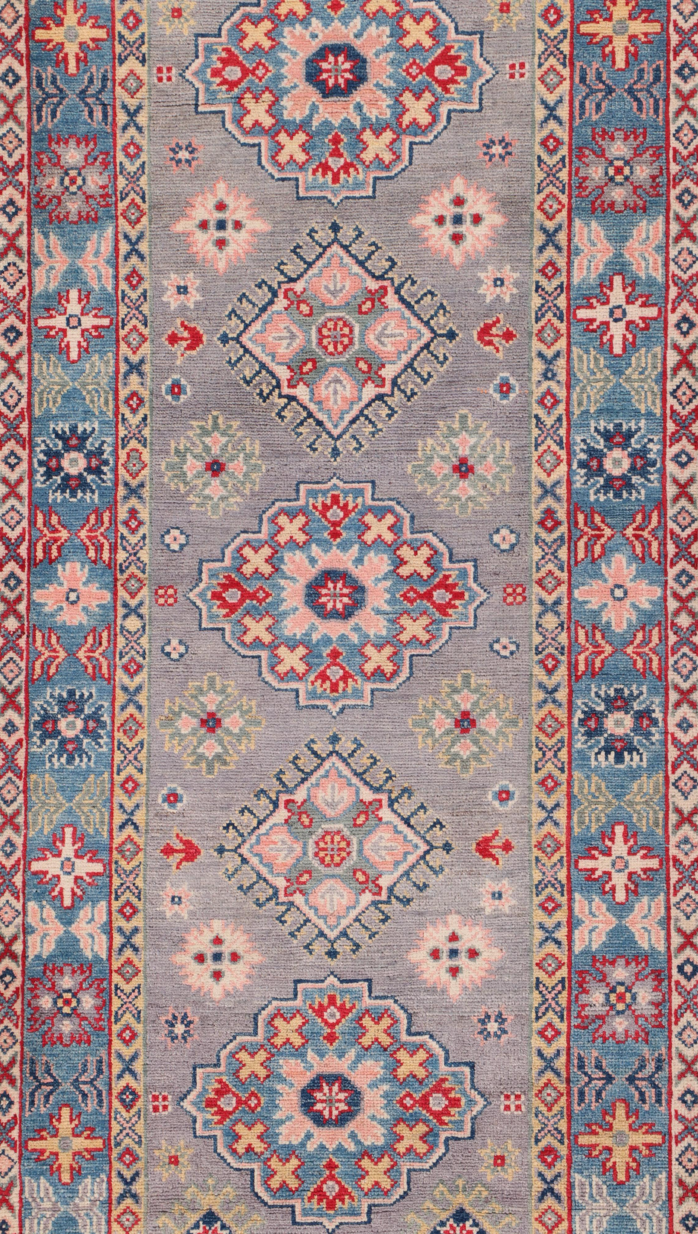 2'9 x 9'9 Hand-Knotted Afghan Kazak Carpet Runner