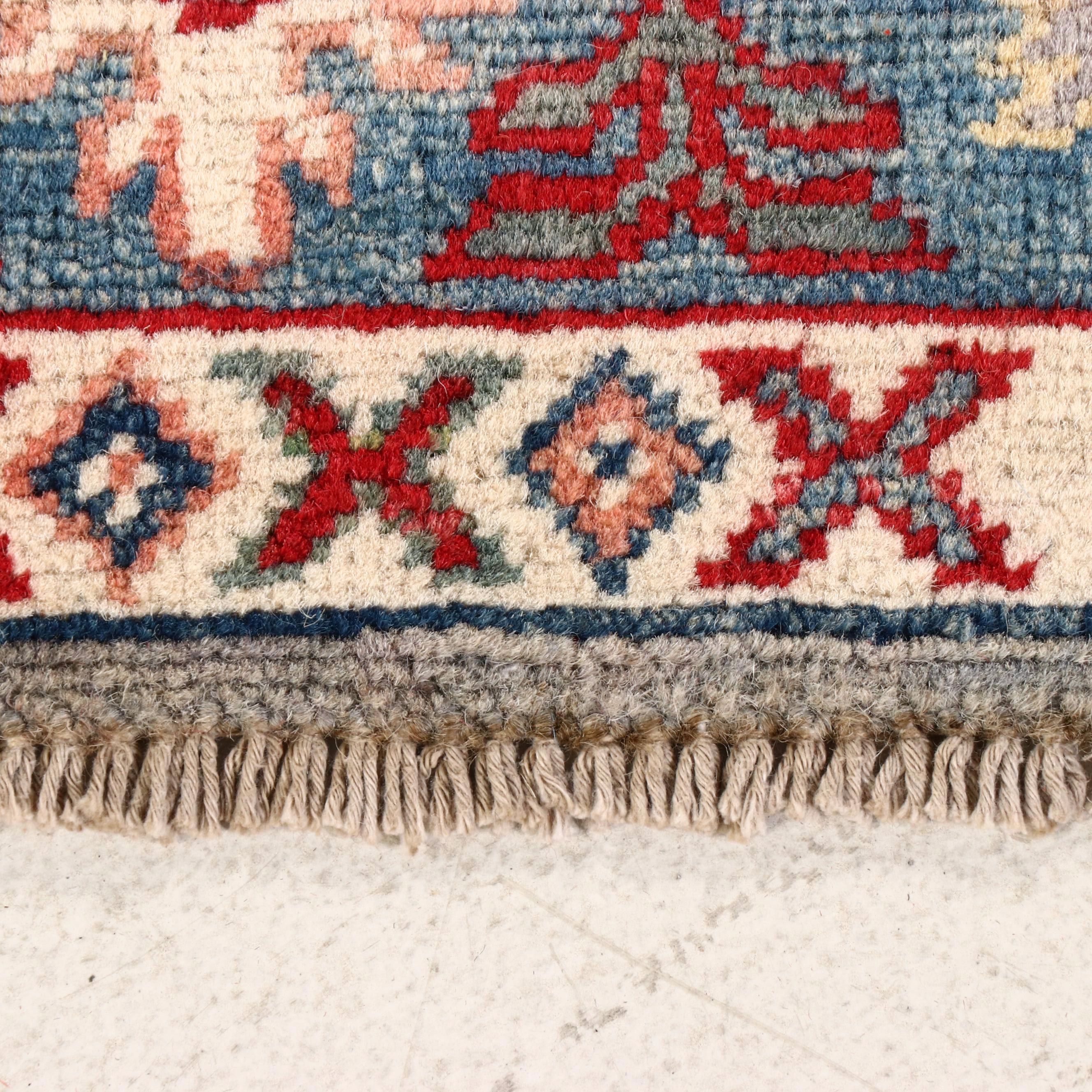 2'9 x 9'9 Hand-Knotted Afghan Kazak Carpet Runner
