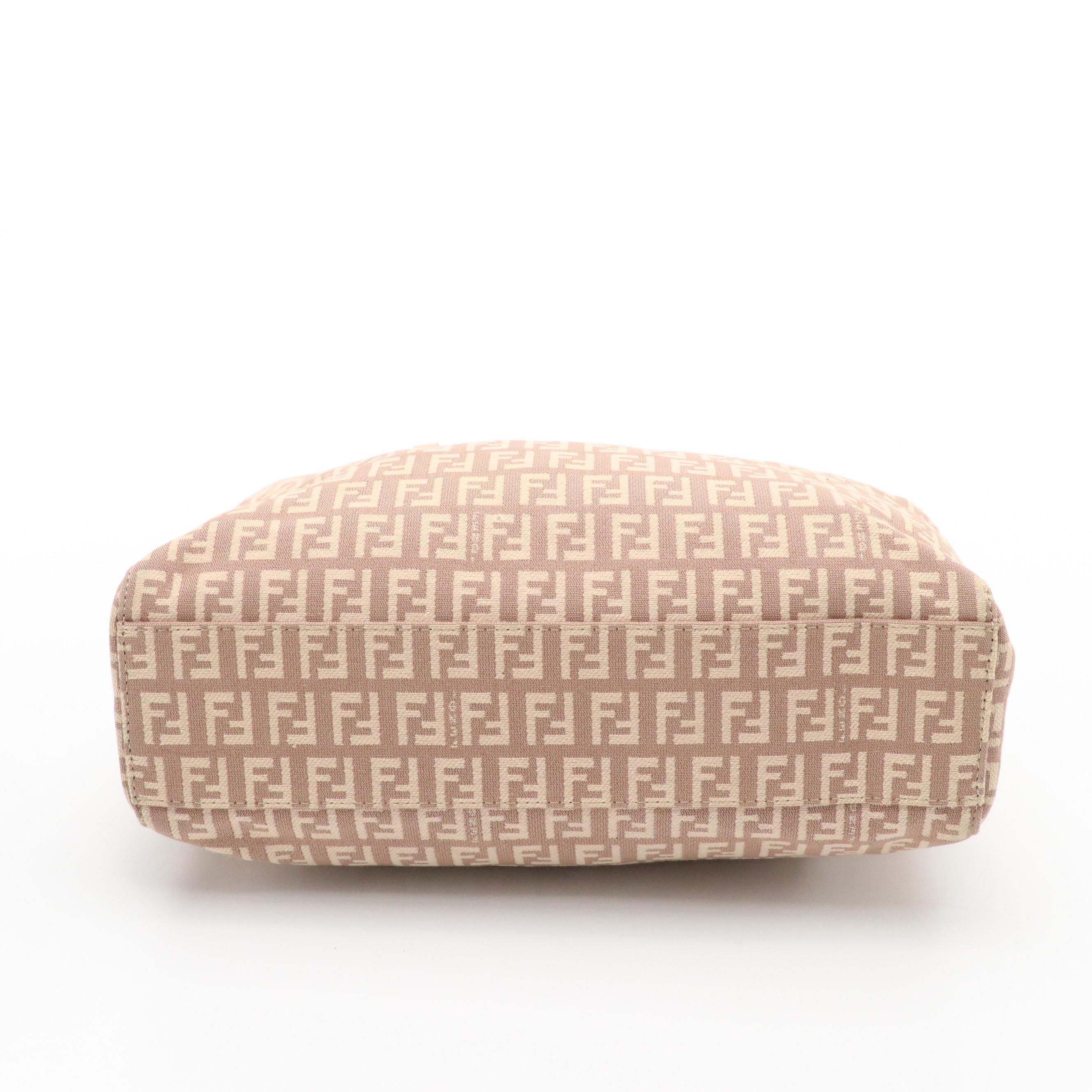 Fendi Zucchino Jacquard and Leather Small Tote