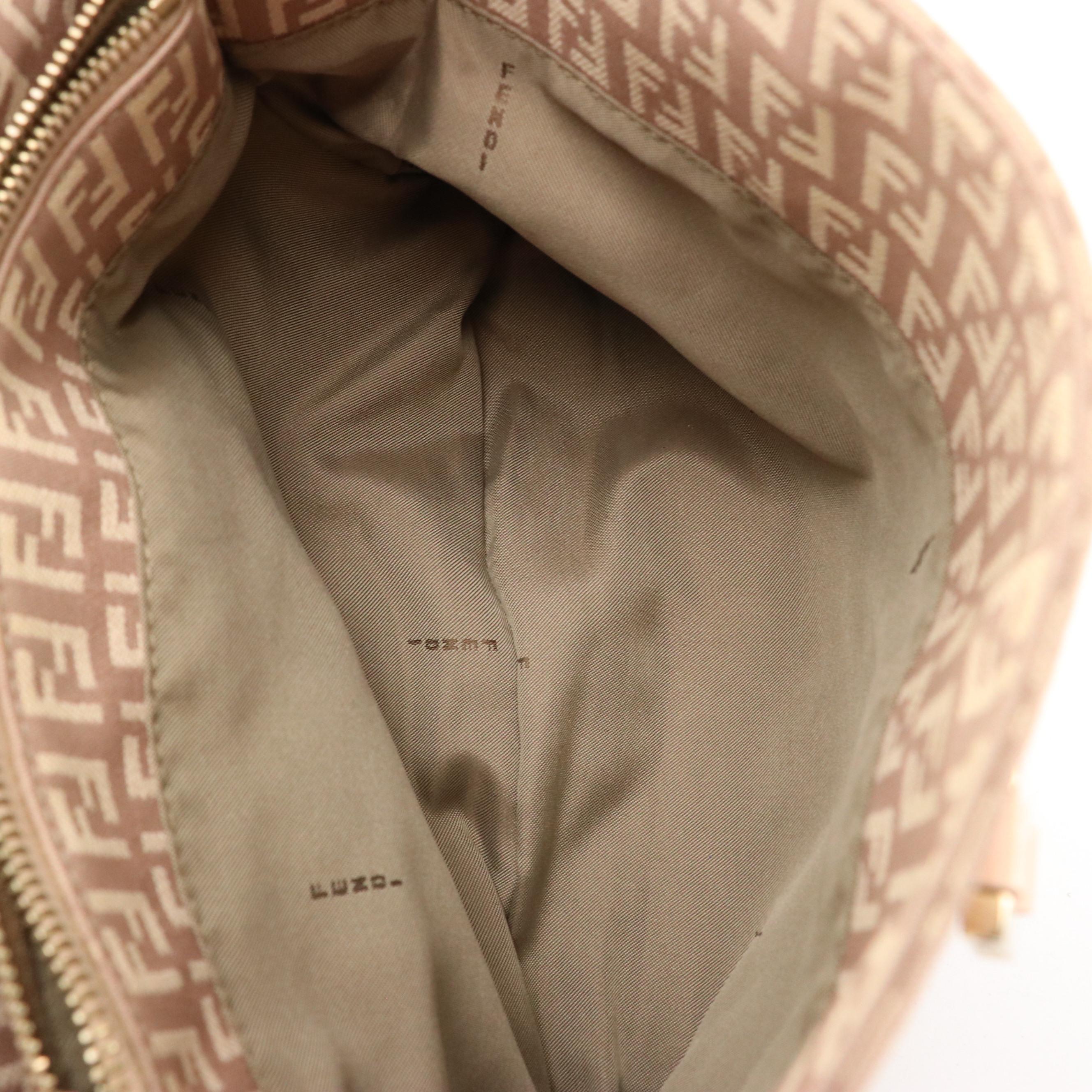 Fendi Zucchino Jacquard and Leather Small Tote