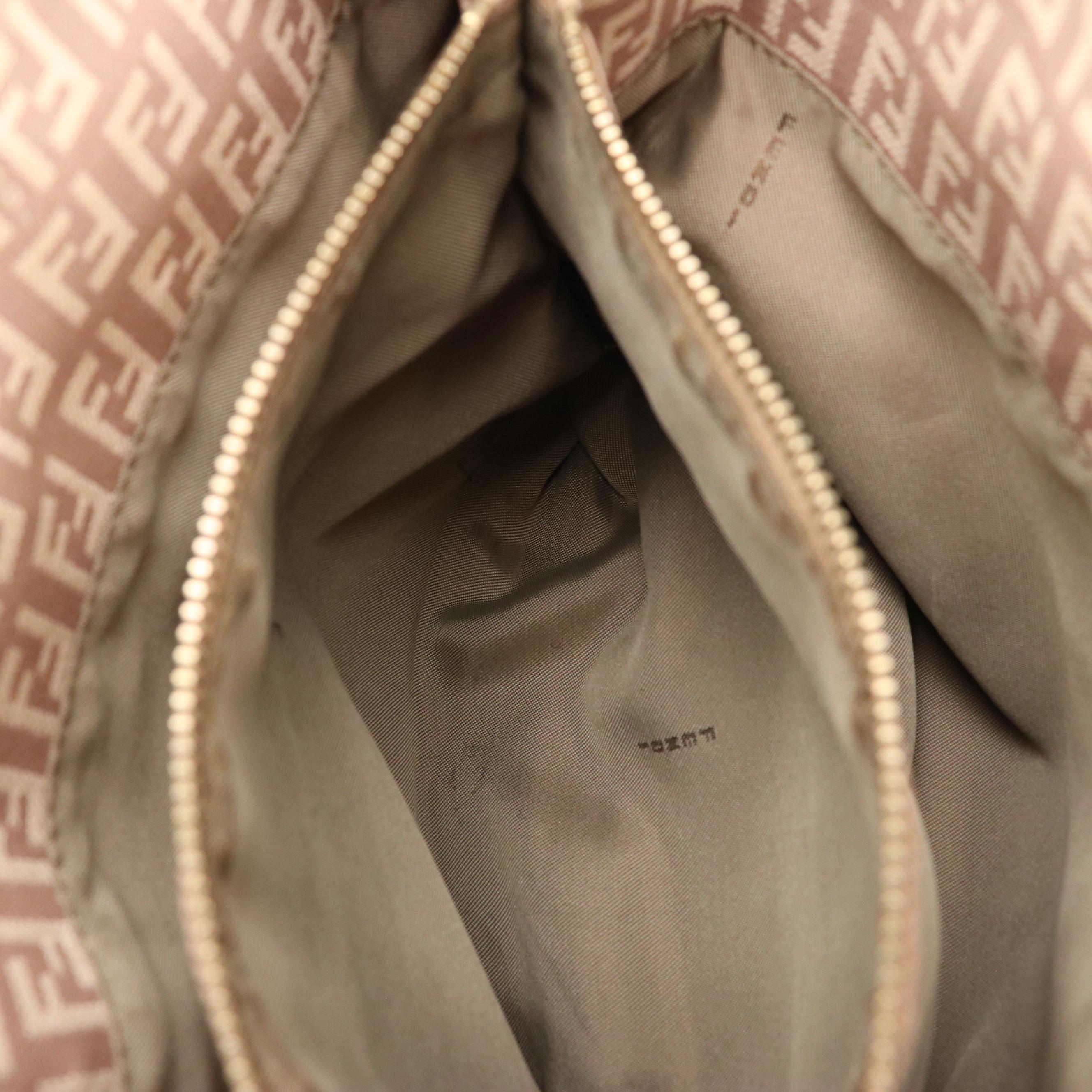 Fendi Zucchino Jacquard and Leather Small Tote