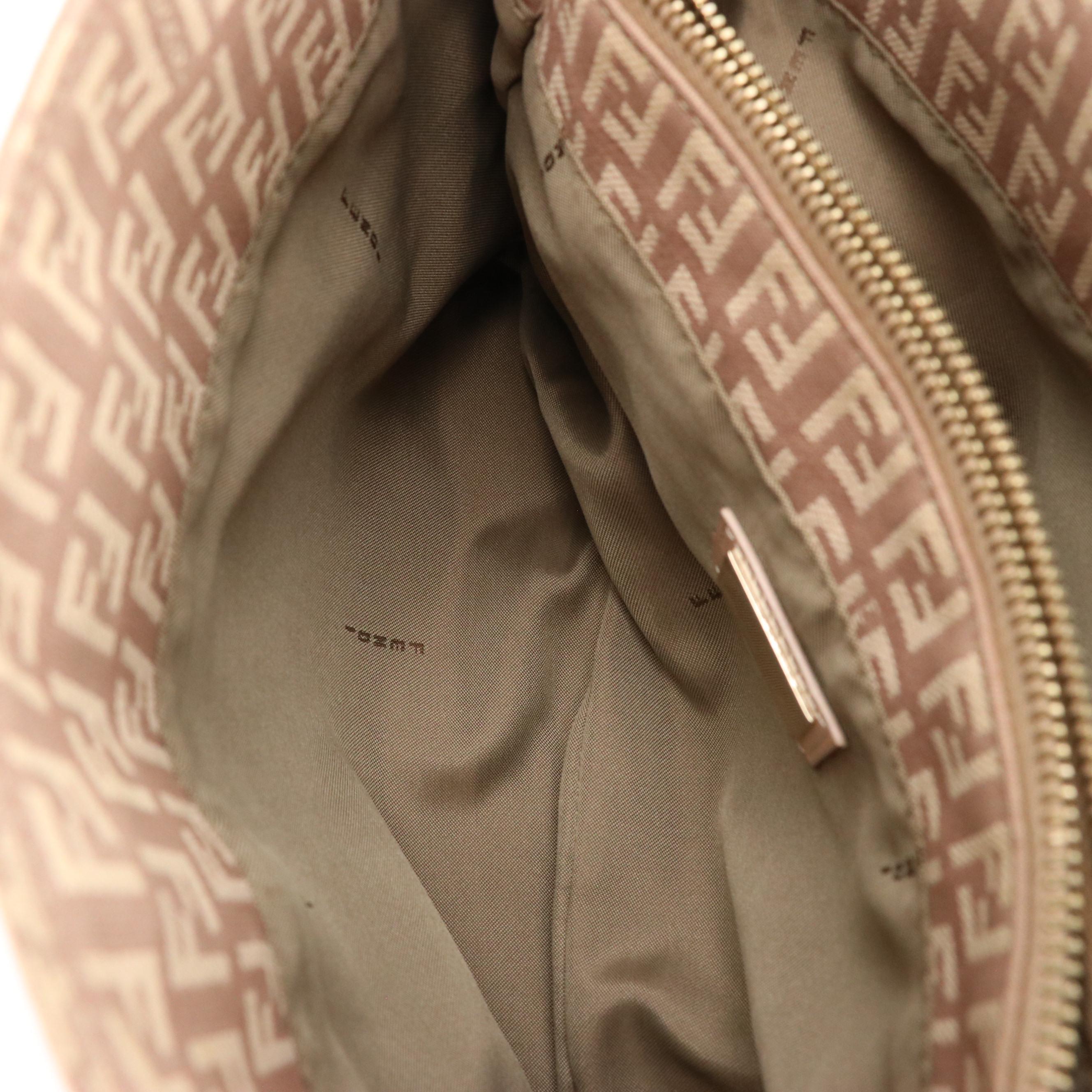 Fendi Zucchino Jacquard and Leather Small Tote