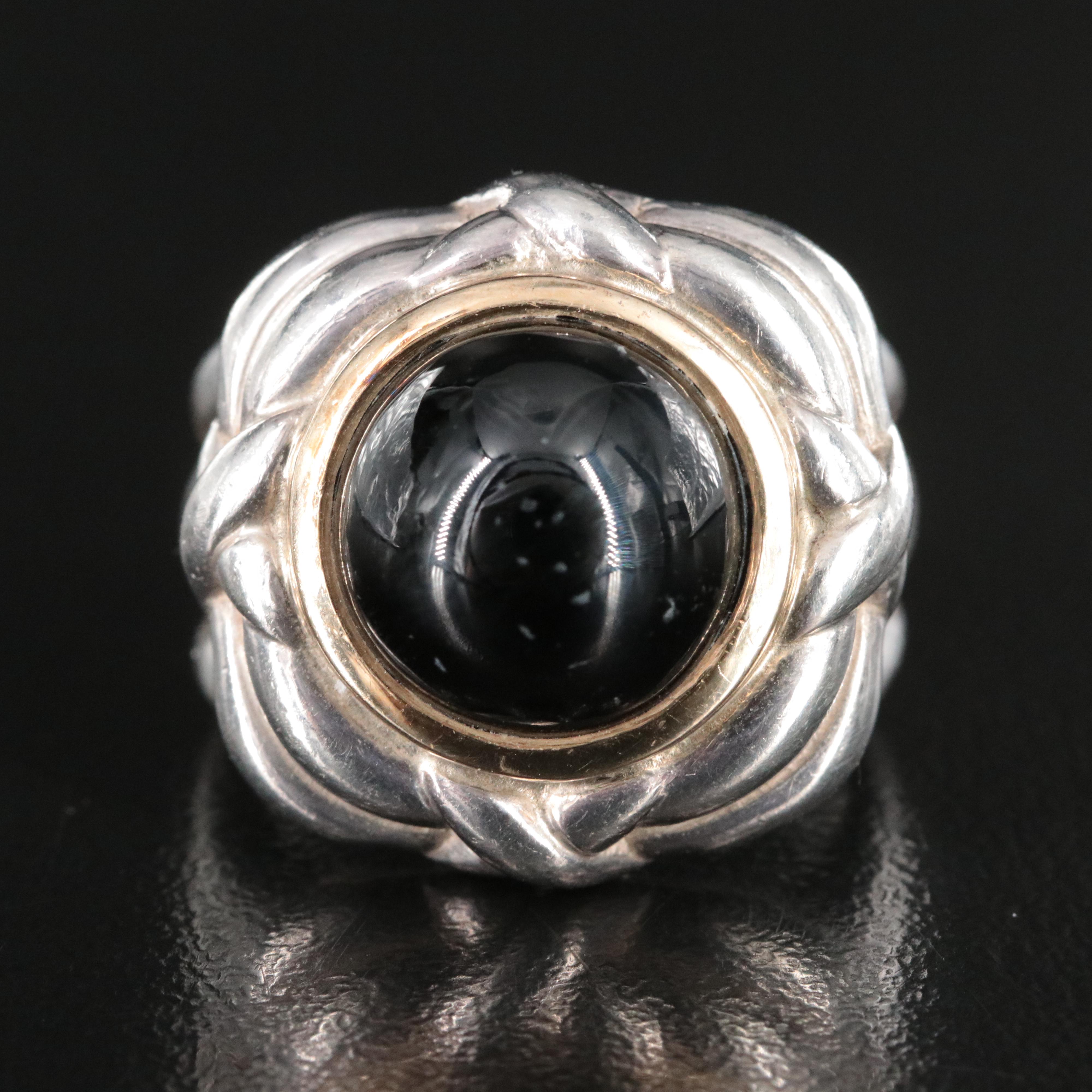 Sterling Spinel Ring with 18K Bezel Accent