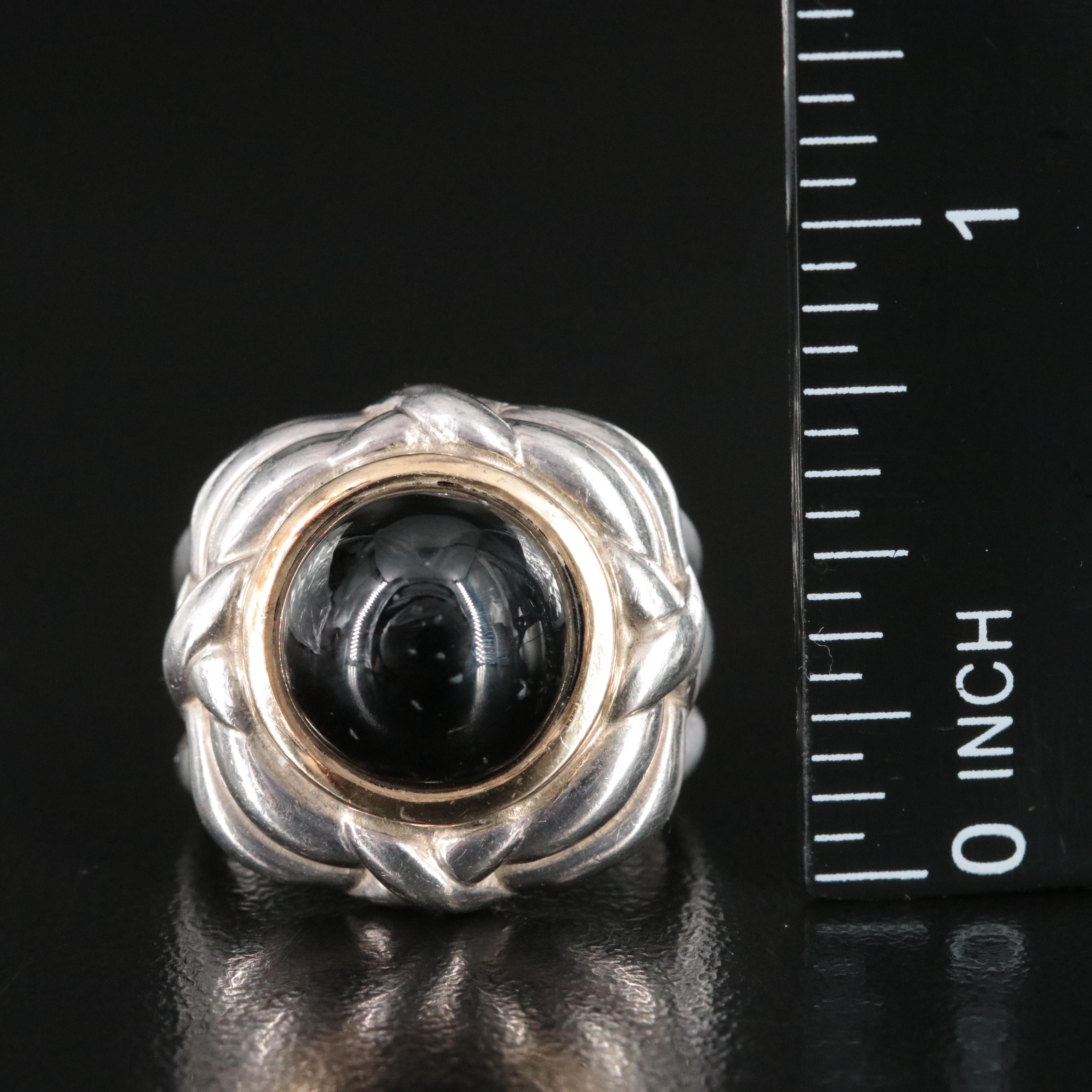 Sterling Spinel Ring with 18K Bezel Accent