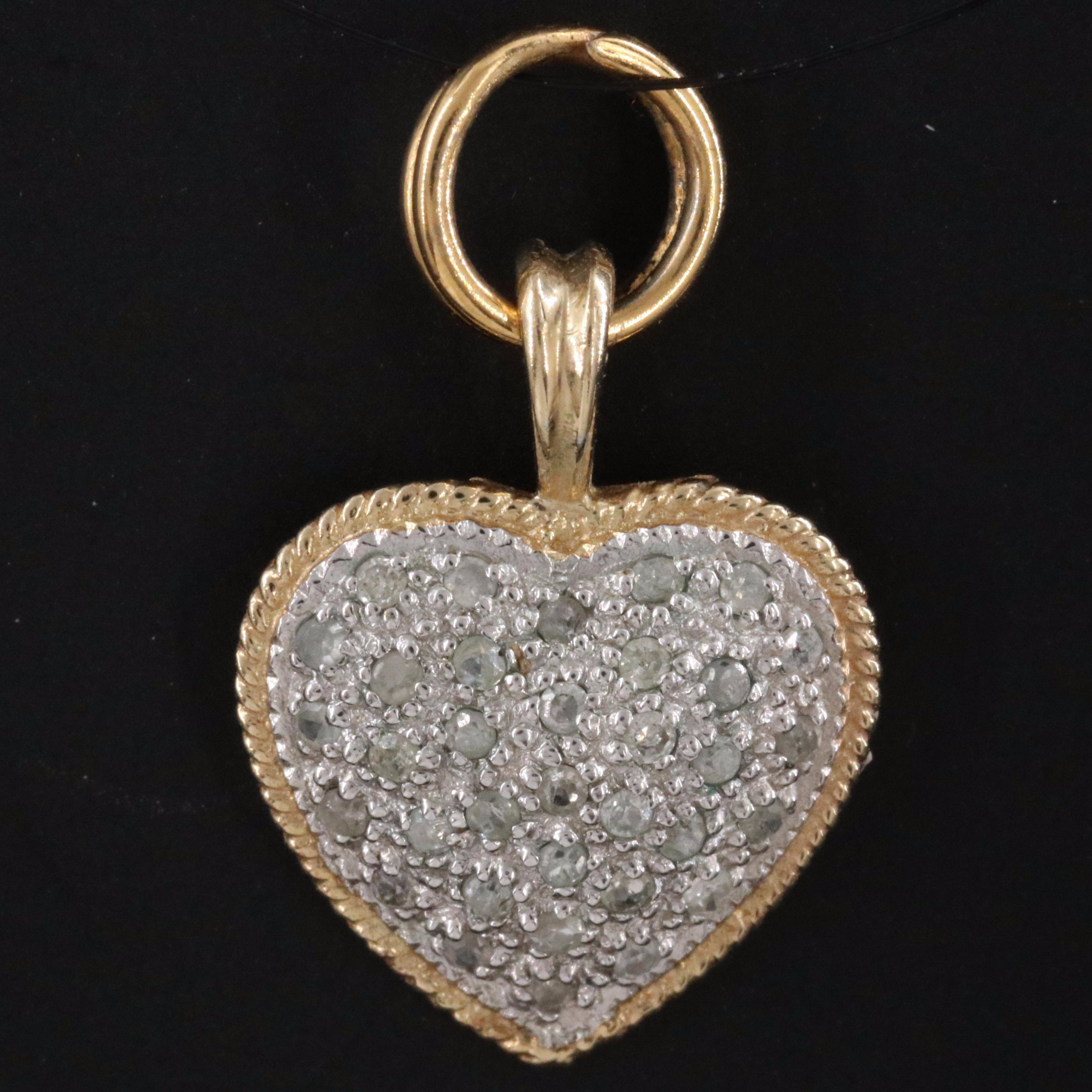 10K 0.28 CTW Diamond Heart Pendant