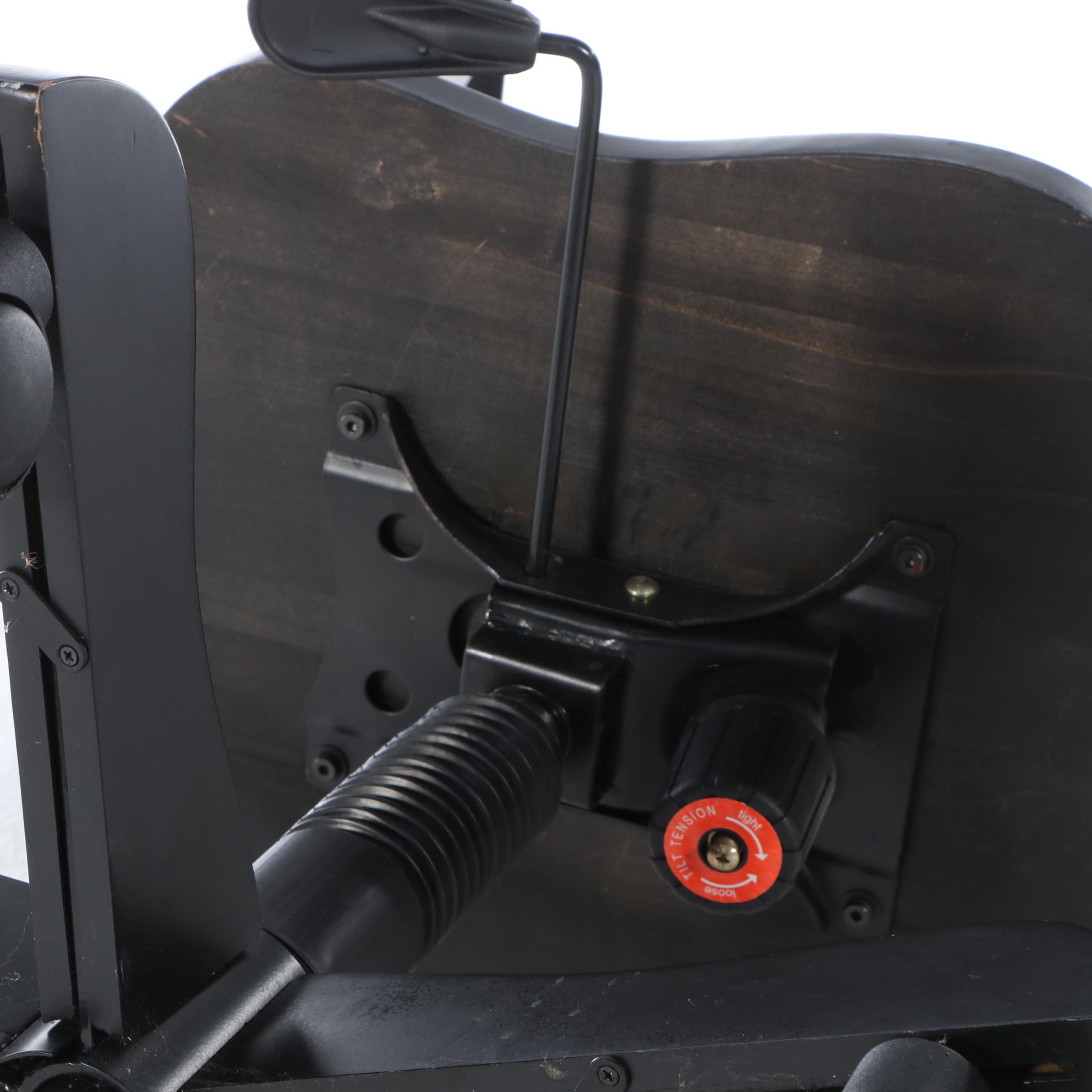 Colonial Style Ebonized Wood Single-Drawer Desk with Windsor Style Desk Chair