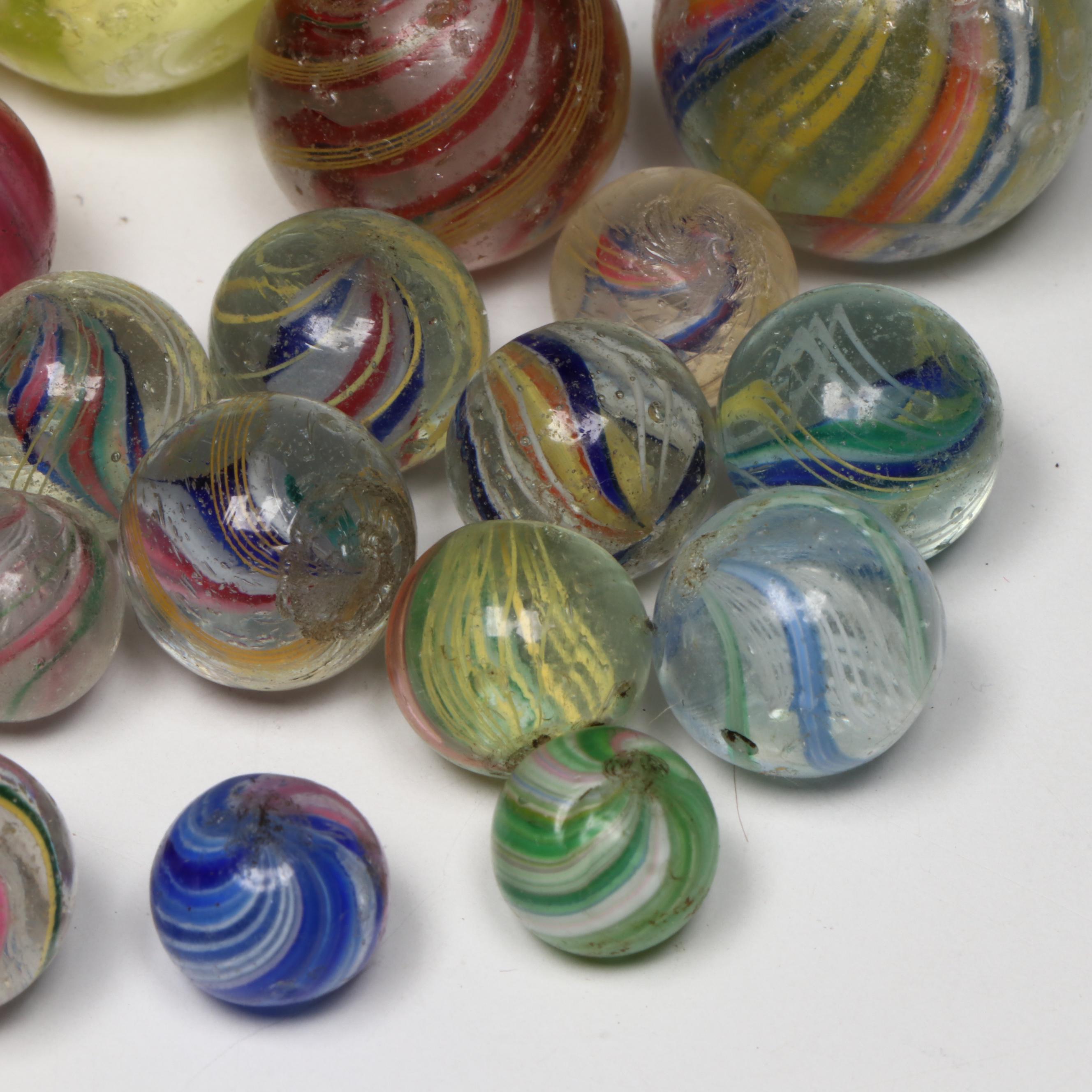 Onionskin, Latticino Core, Ribbon Core and More Handmade German Glass Marbles