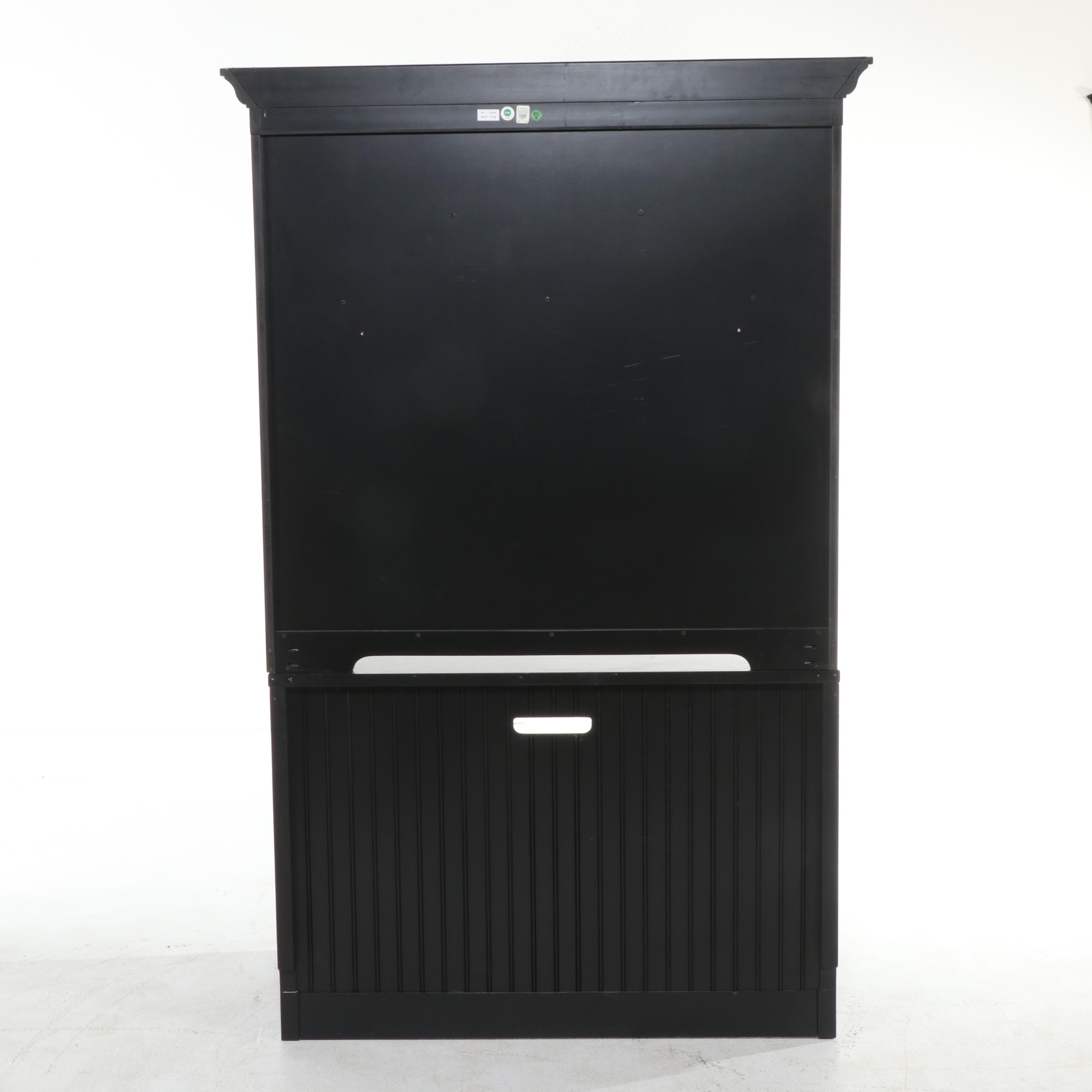 Pottery Barn Kids Contemporary Black Painted Wood Desk with Hutch and Chair