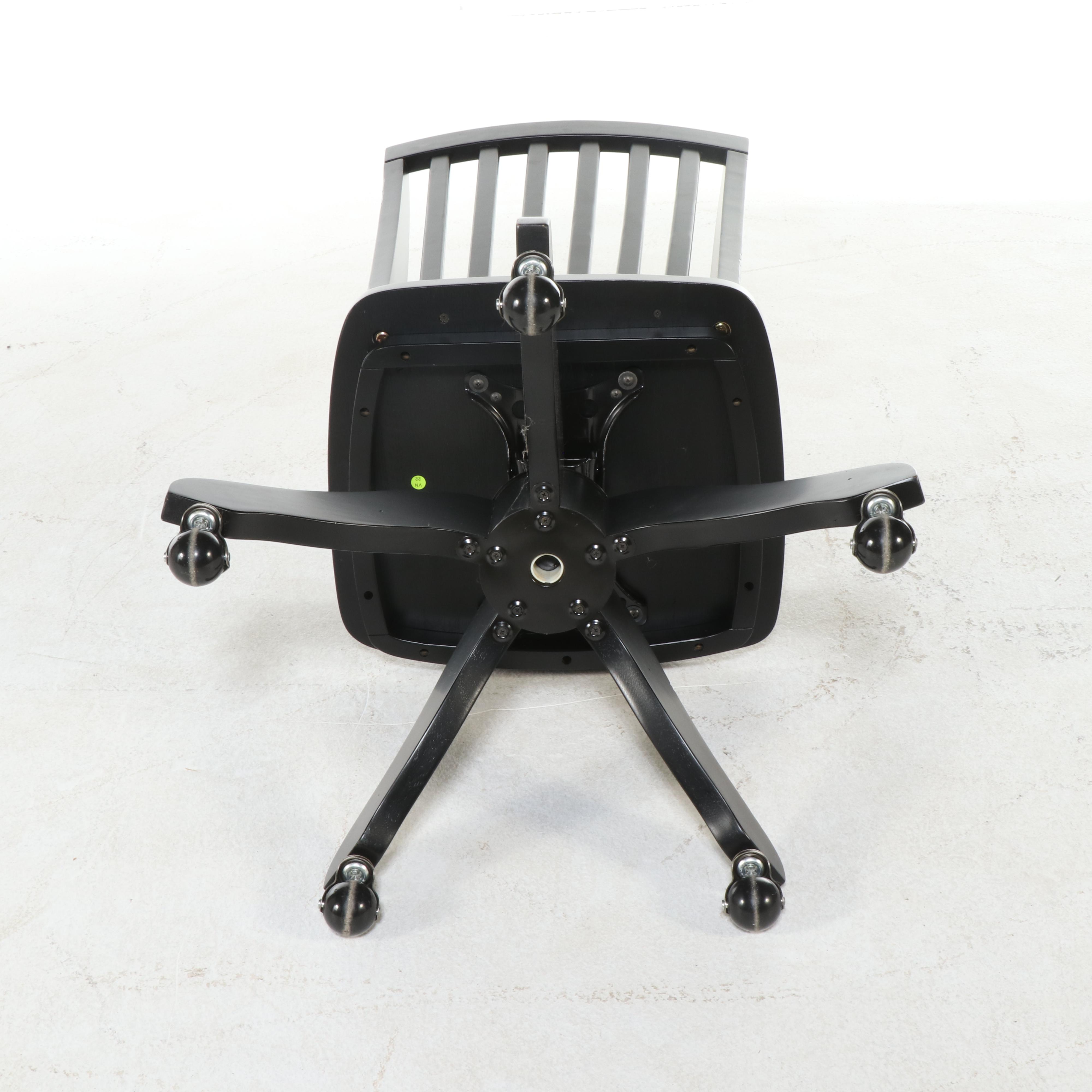 Pottery Barn Kids Contemporary Black Painted Wood Desk with Hutch and Chair