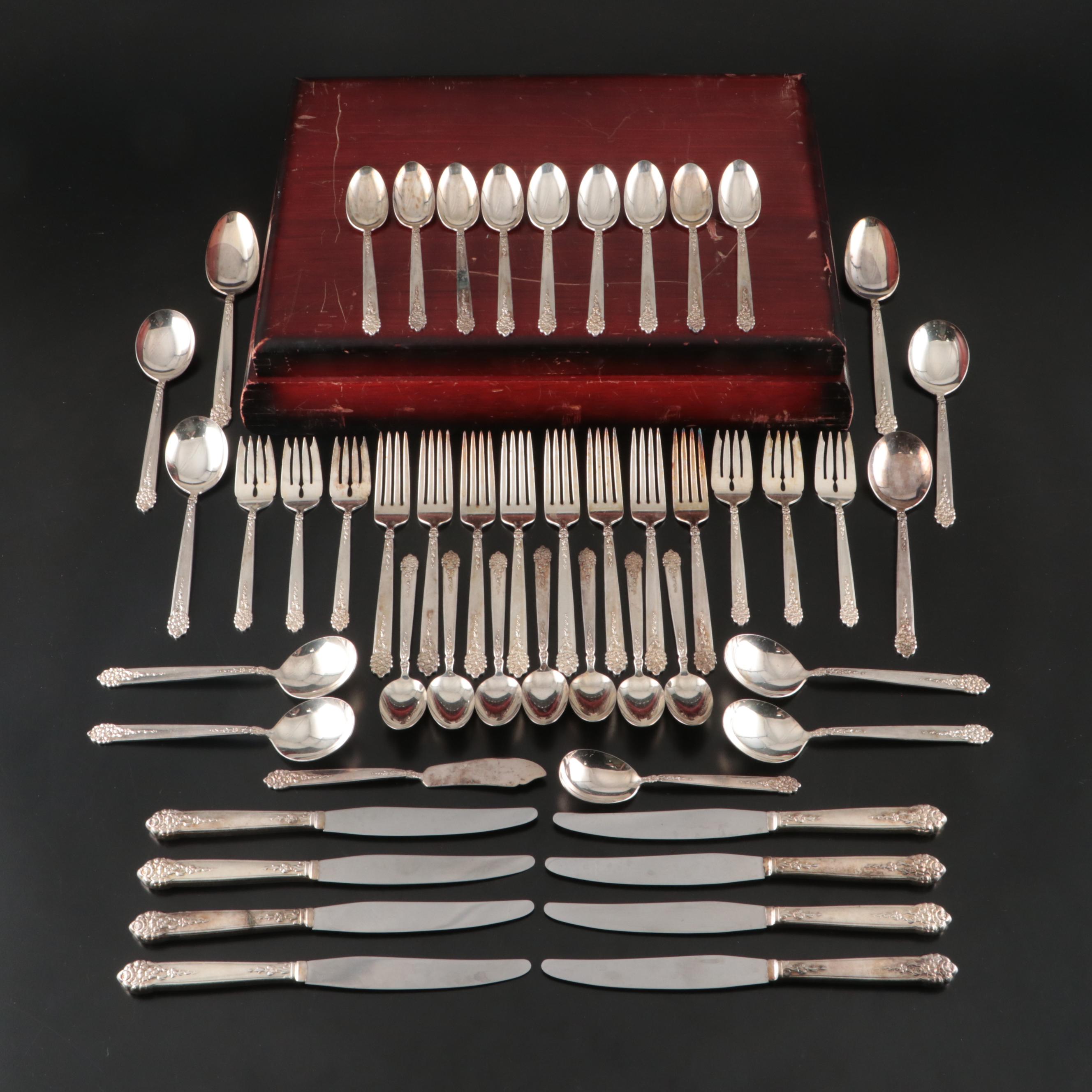 King Edward Silver Plate Flatware in Tarnish Resistant Chest