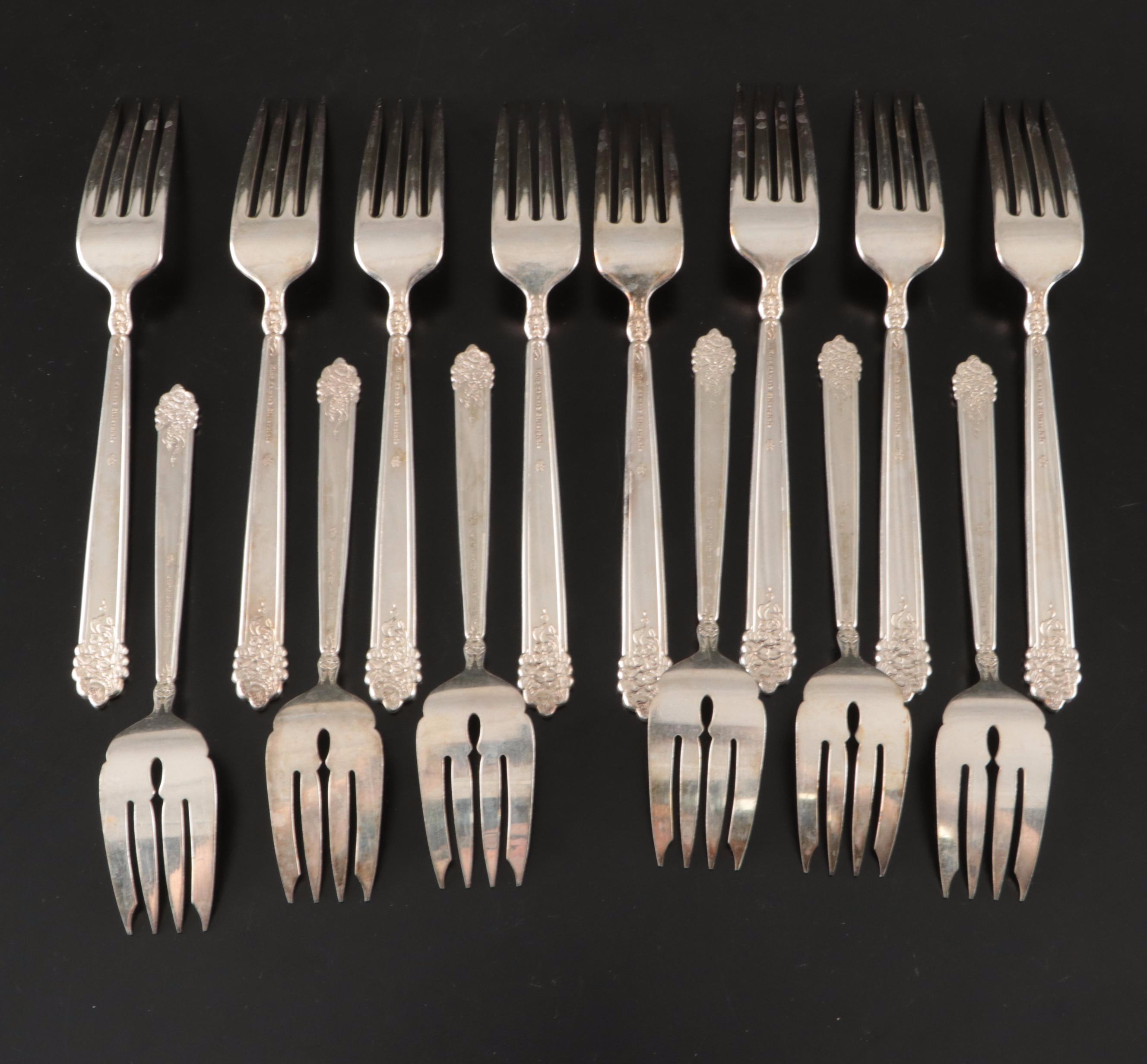 King Edward Silver Plate Flatware in Tarnish Resistant Chest