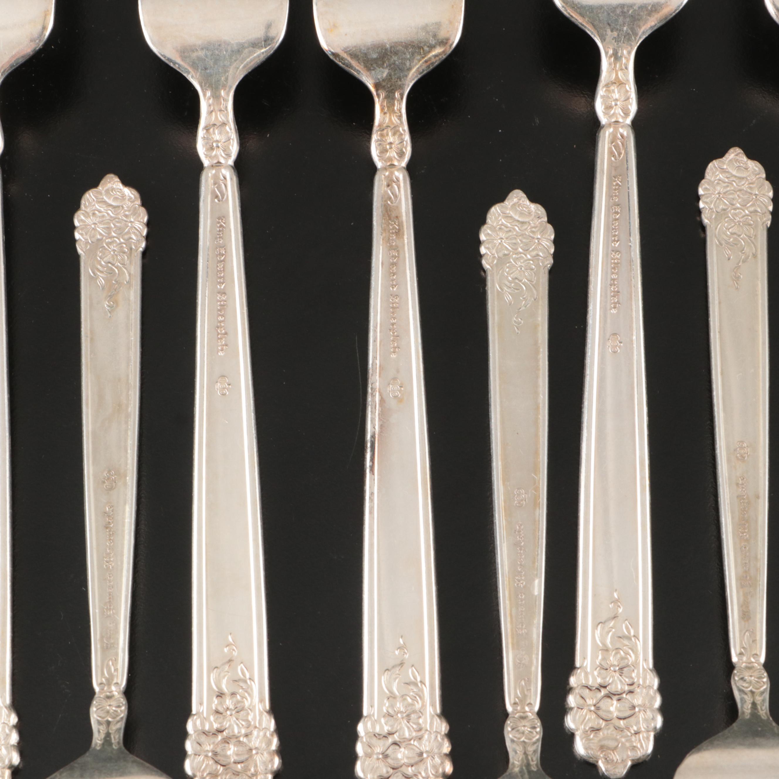 King Edward Silver Plate Flatware in Tarnish Resistant Chest