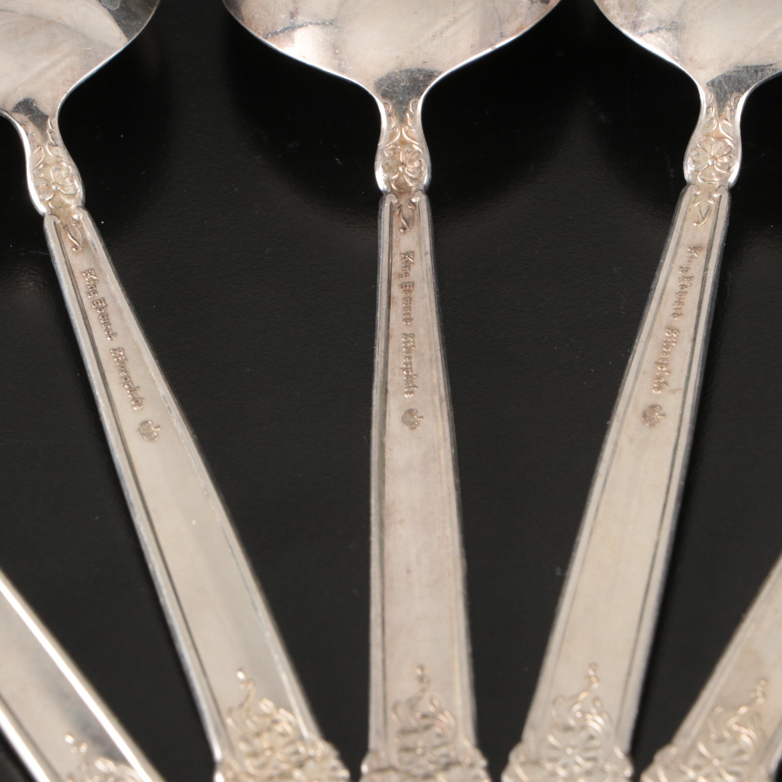 King Edward Silver Plate Flatware in Tarnish Resistant Chest