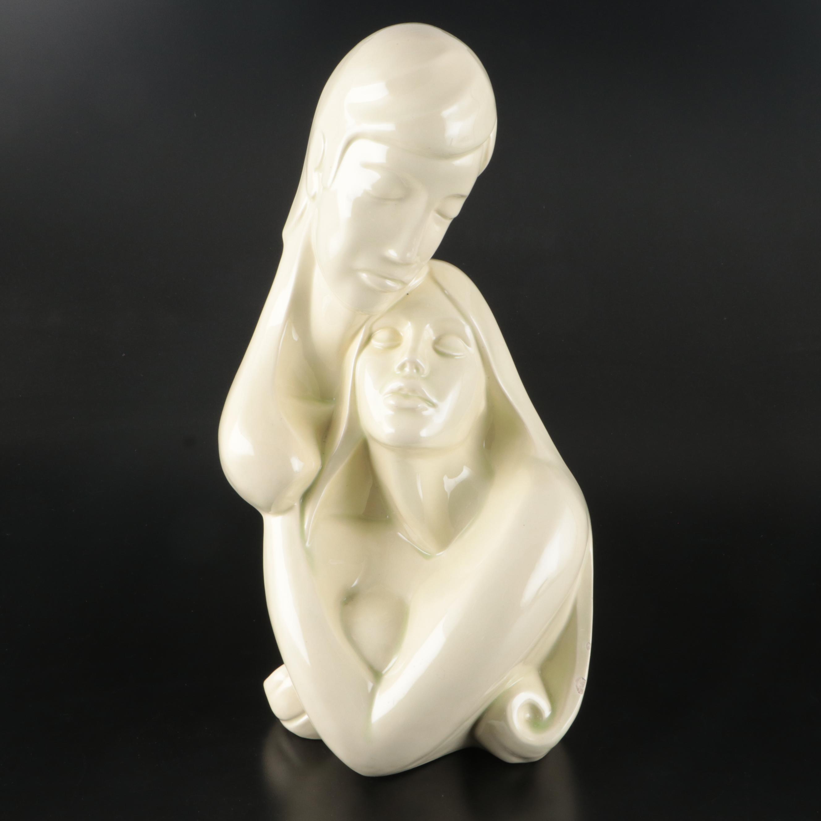 R. Jacob Toppert Ceramic Embracing Couple Statue