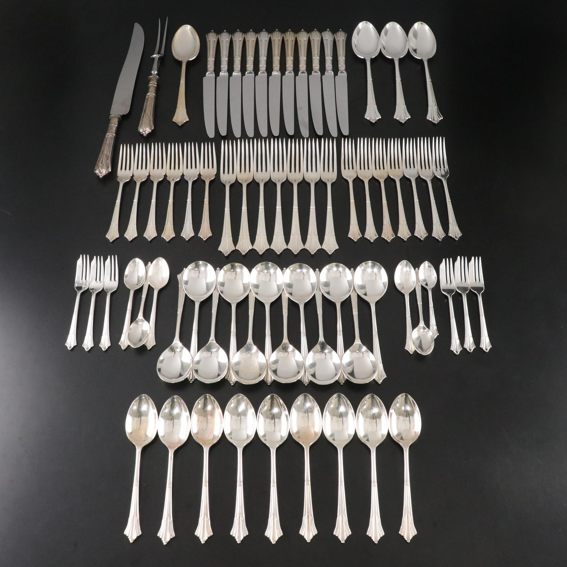 Sheffield "Albany" Silver Plate Flatware with Chinacraft Dinner Knives