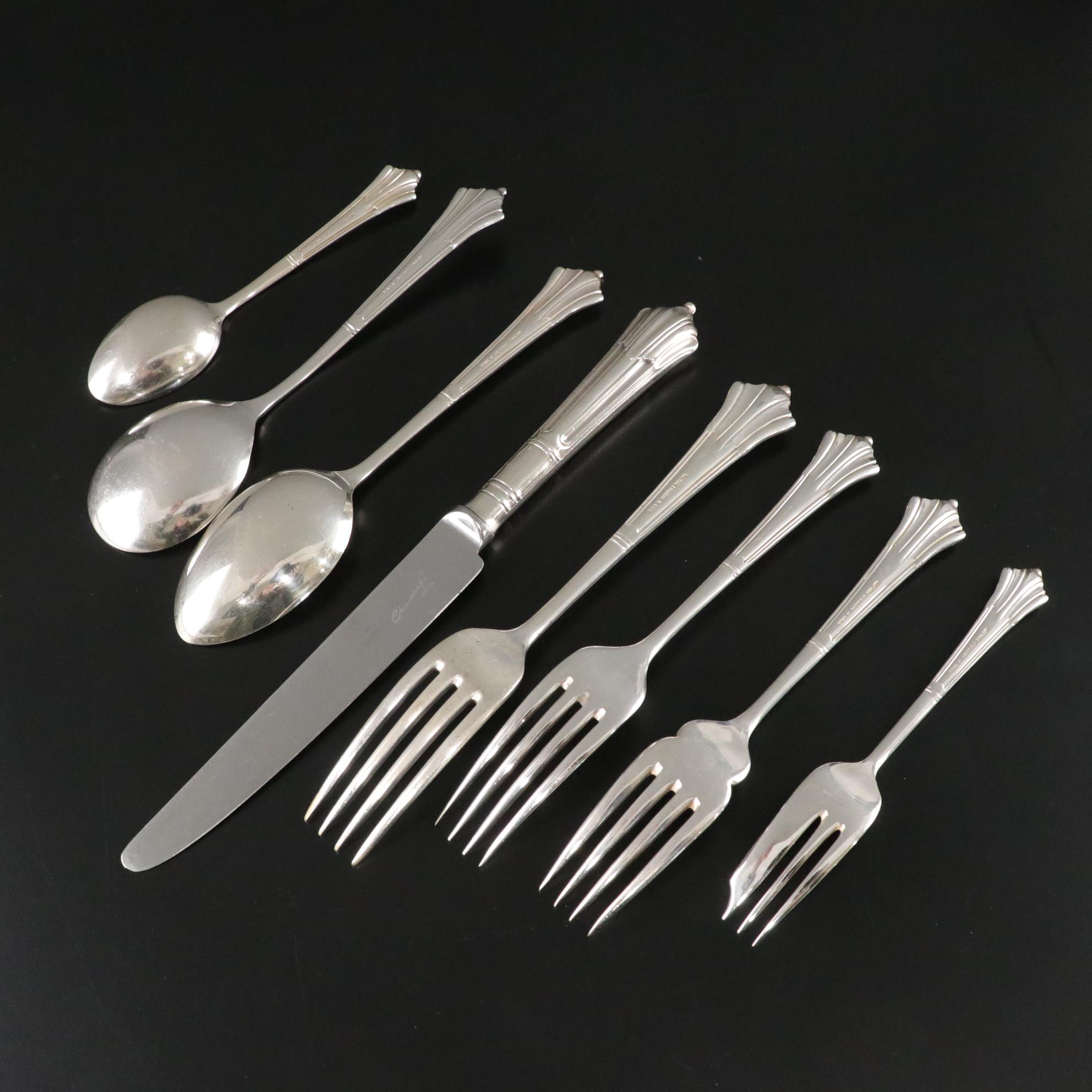 Sheffield "Albany" Silver Plate Flatware with Chinacraft Dinner Knives