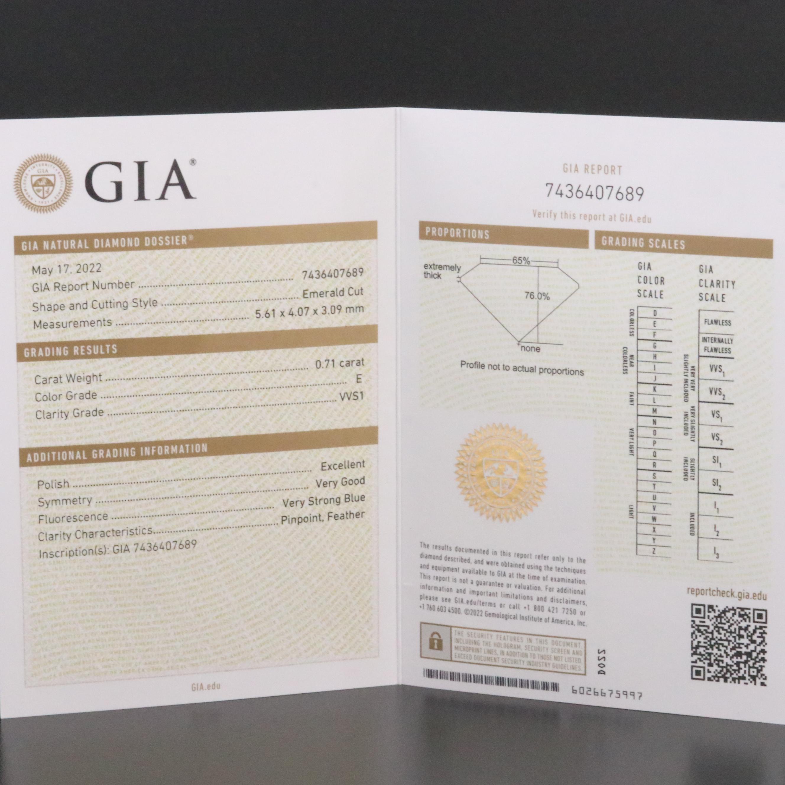 Loose 0.71 CT Diamond with GIA Report