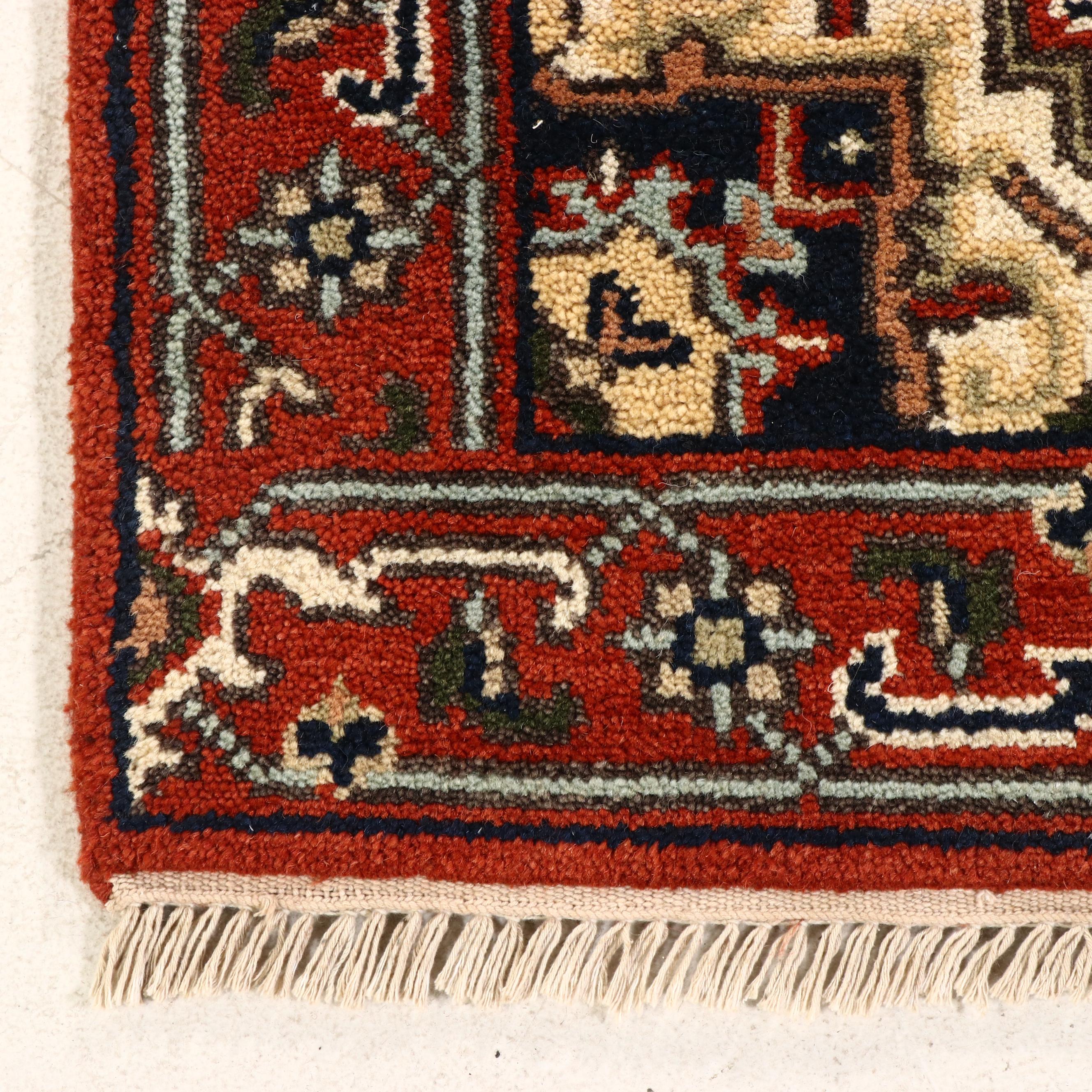 2'7 x 12'2 Hand-Knotted Indo-Persian Serapi Carpet Runner