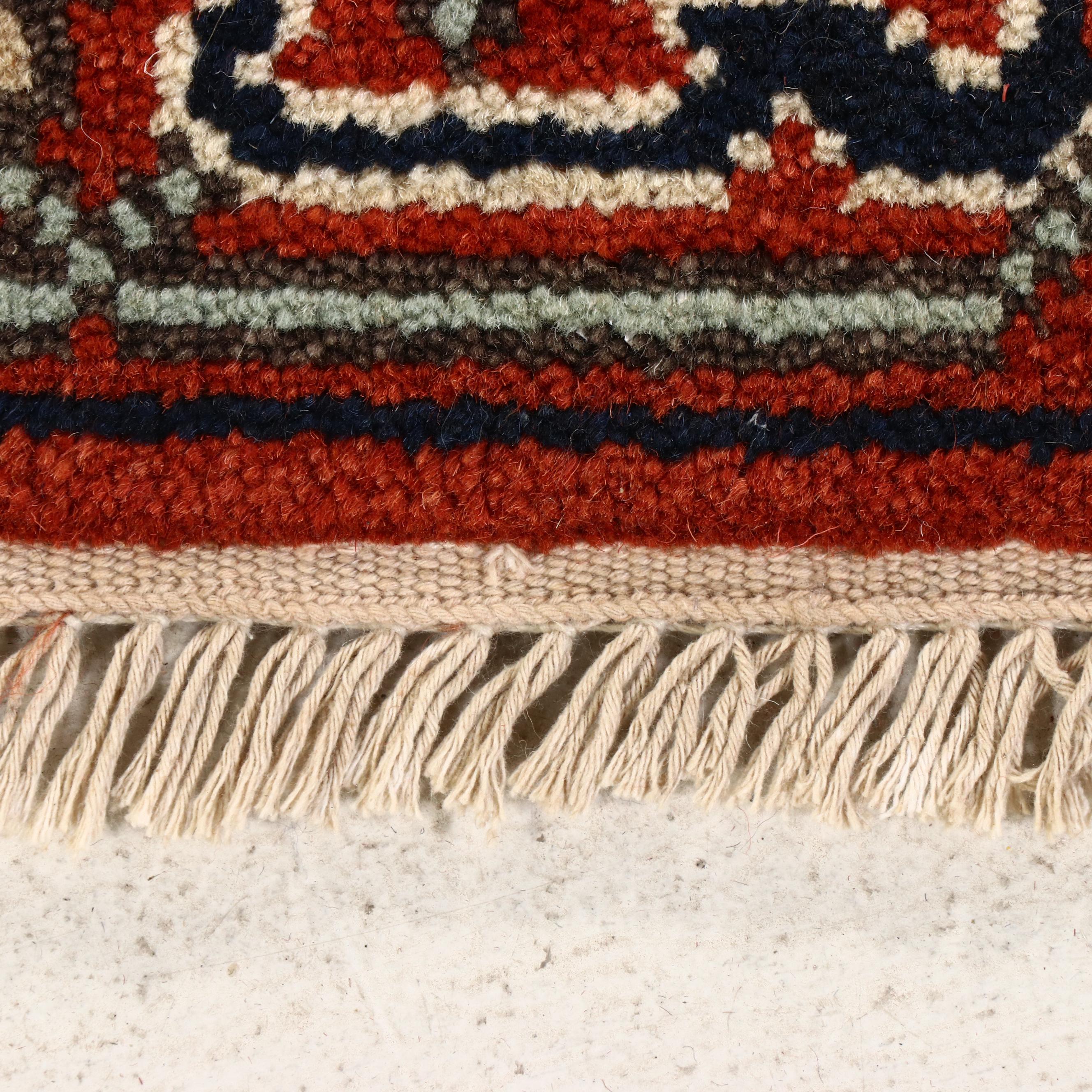 2'7 x 12'2 Hand-Knotted Indo-Persian Serapi Carpet Runner