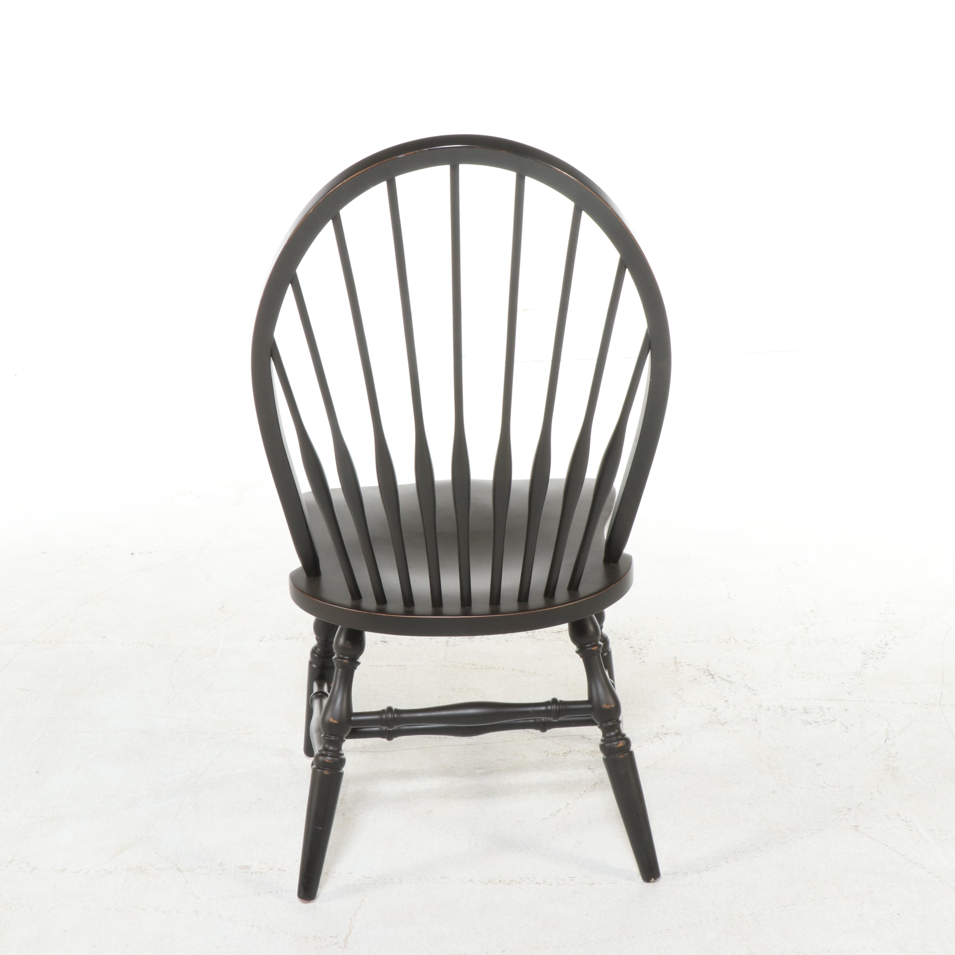 Pottery Barn Colonial Style Ebonized Beech Windsor Dining Chairs