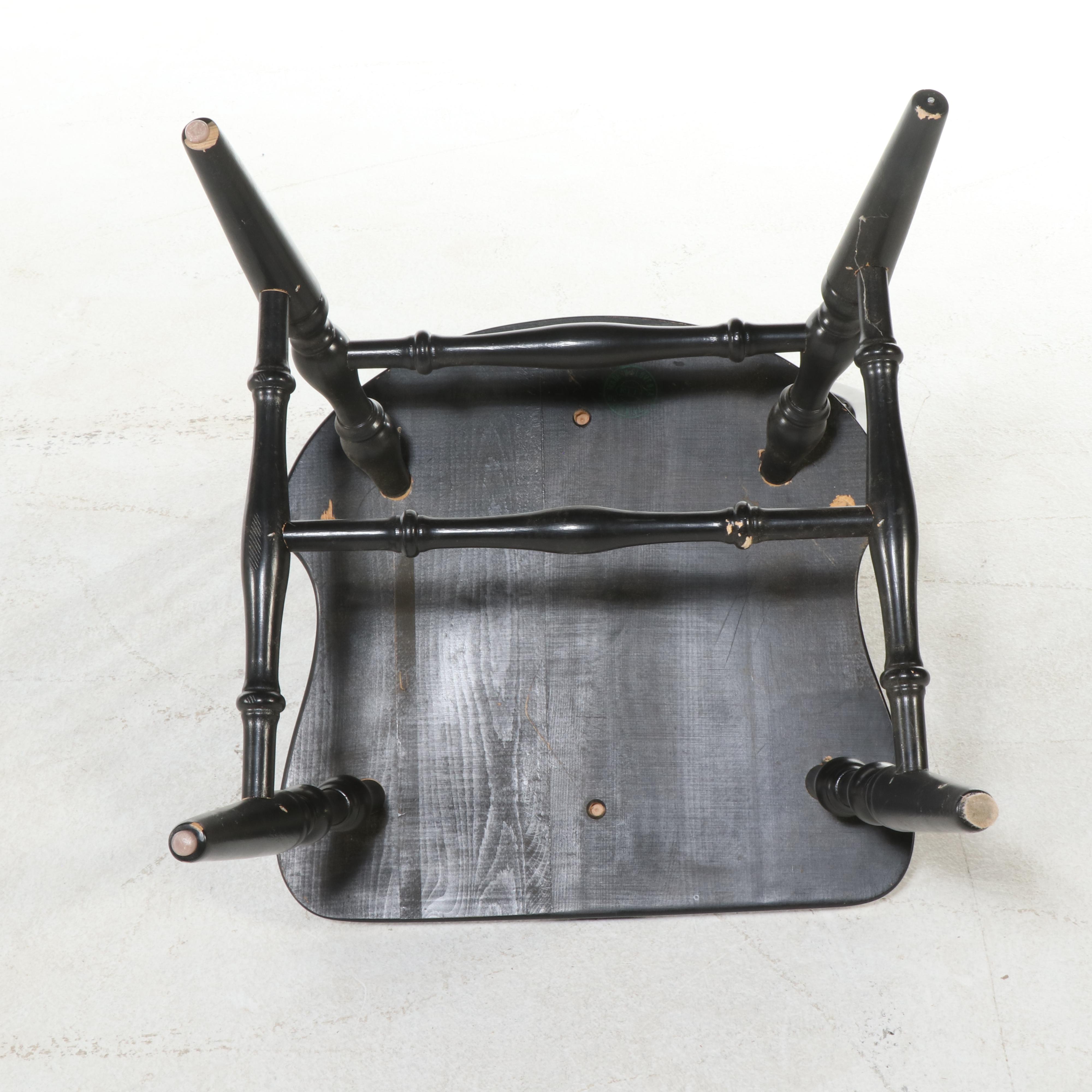 Pottery Barn Colonial Style Ebonized Beech Windsor Dining Chairs