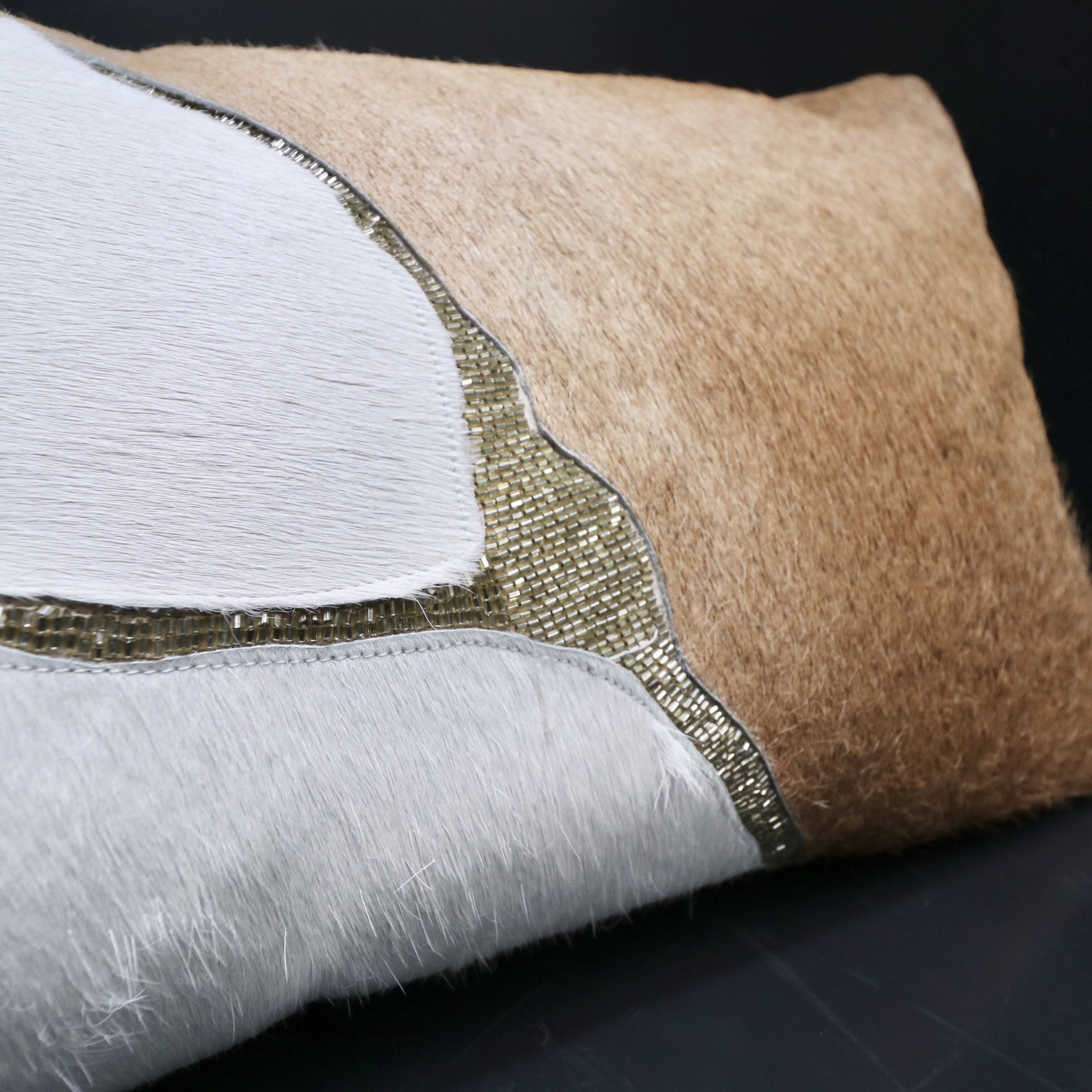 Callisto Home Cowhide Pillow, Renwill "Jasper" Cube Boxes, and Other Décor