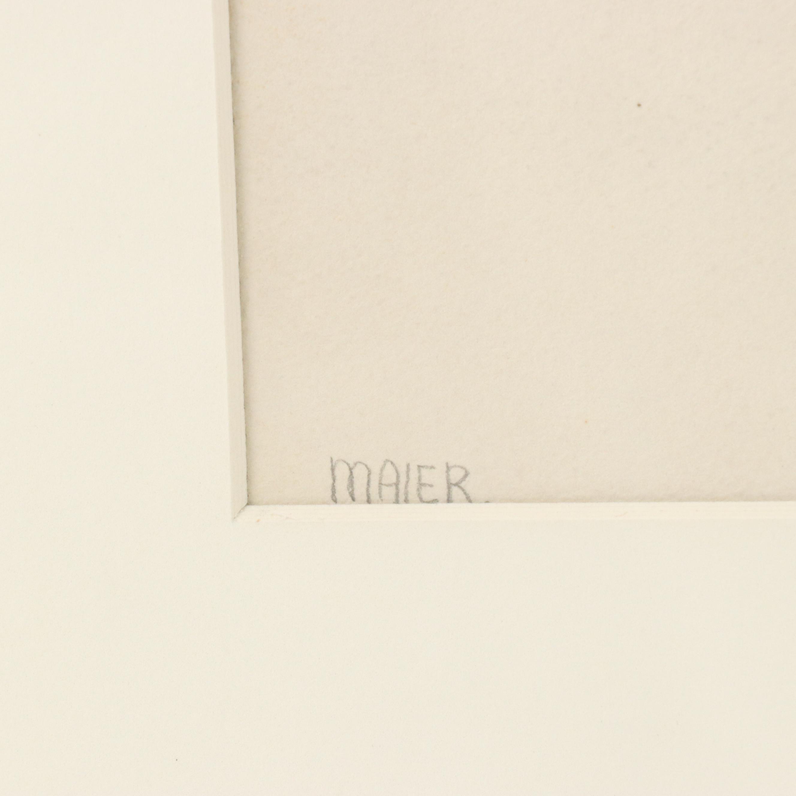 Architectural Graphite Drawing, Late 20th Century