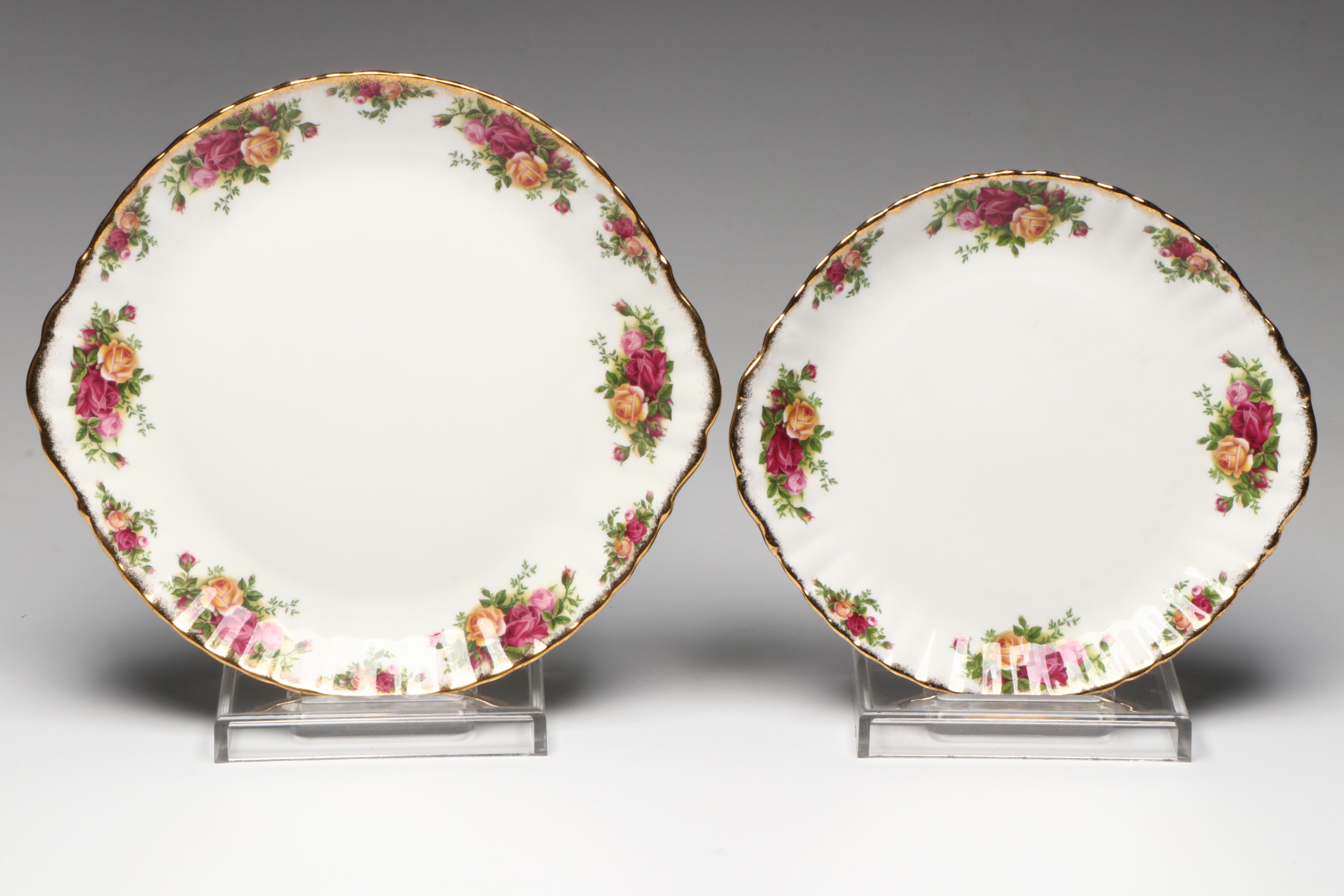 Royal Albert "Old Country Roses" Bone China Plates with Champagne Flutes
