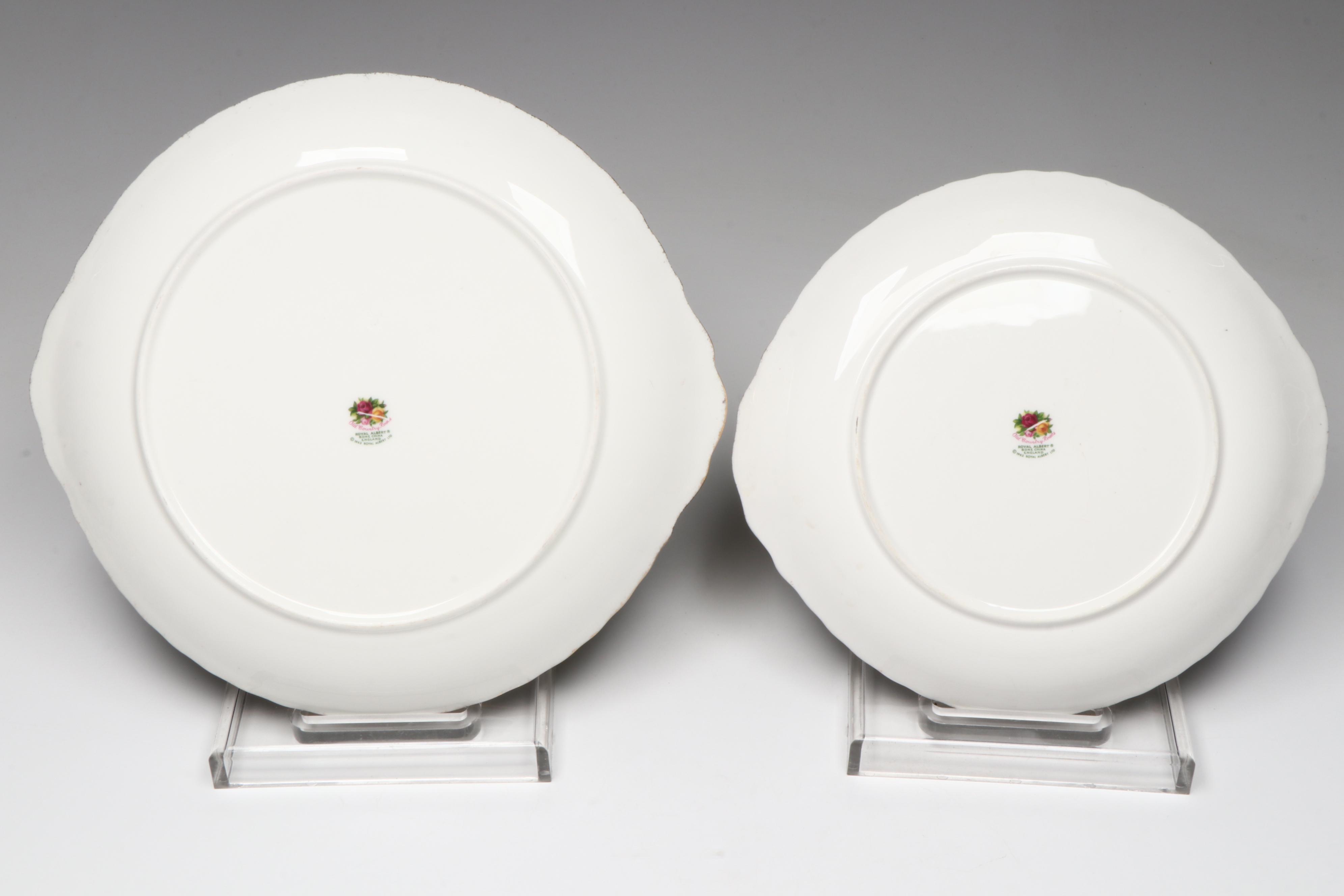 Royal Albert "Old Country Roses" Bone China Plates with Champagne Flutes