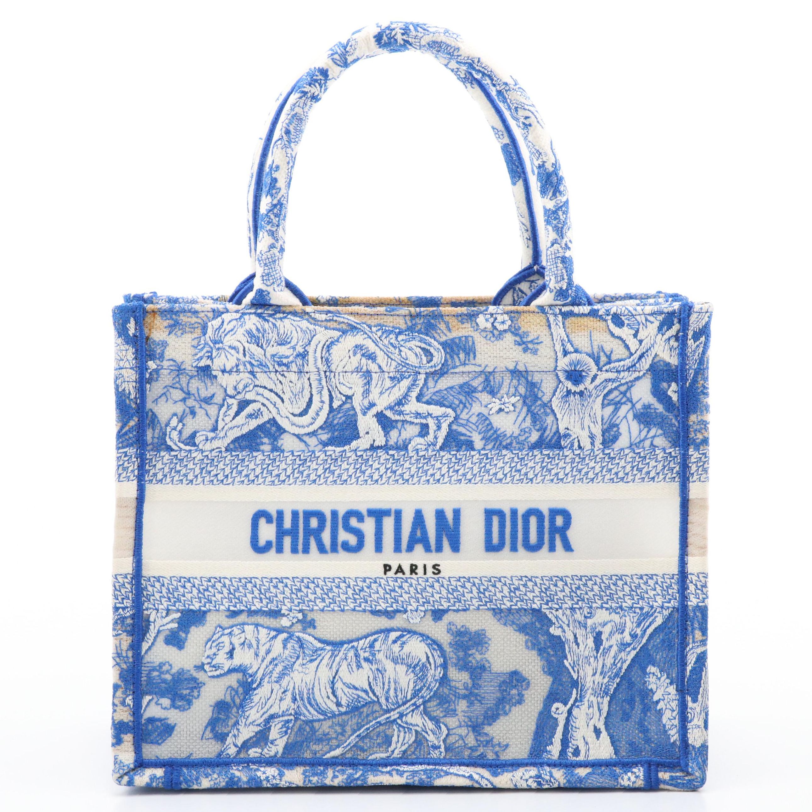 Christian Dior Embroidered Dioriviera Toile De Jouy Small Book Tote