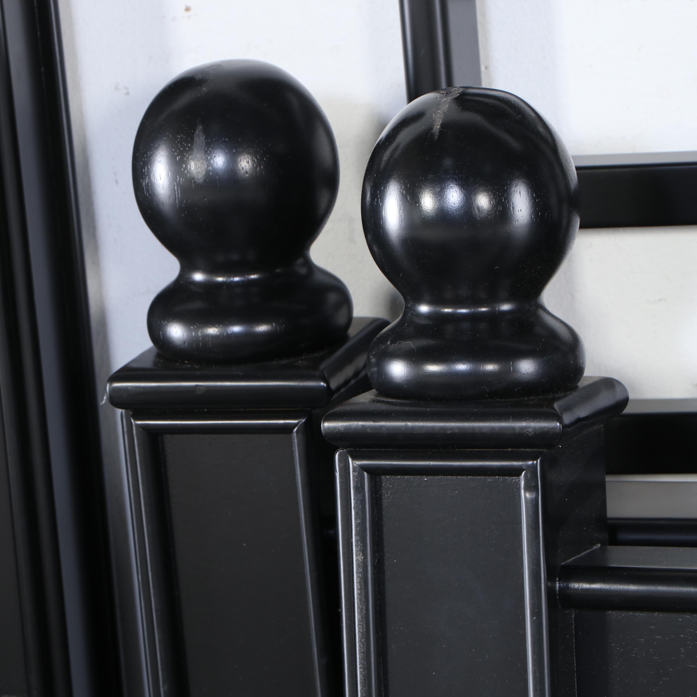 Pottery Barn Kids Contemporary Black Painted Wood Bunk Bed Set