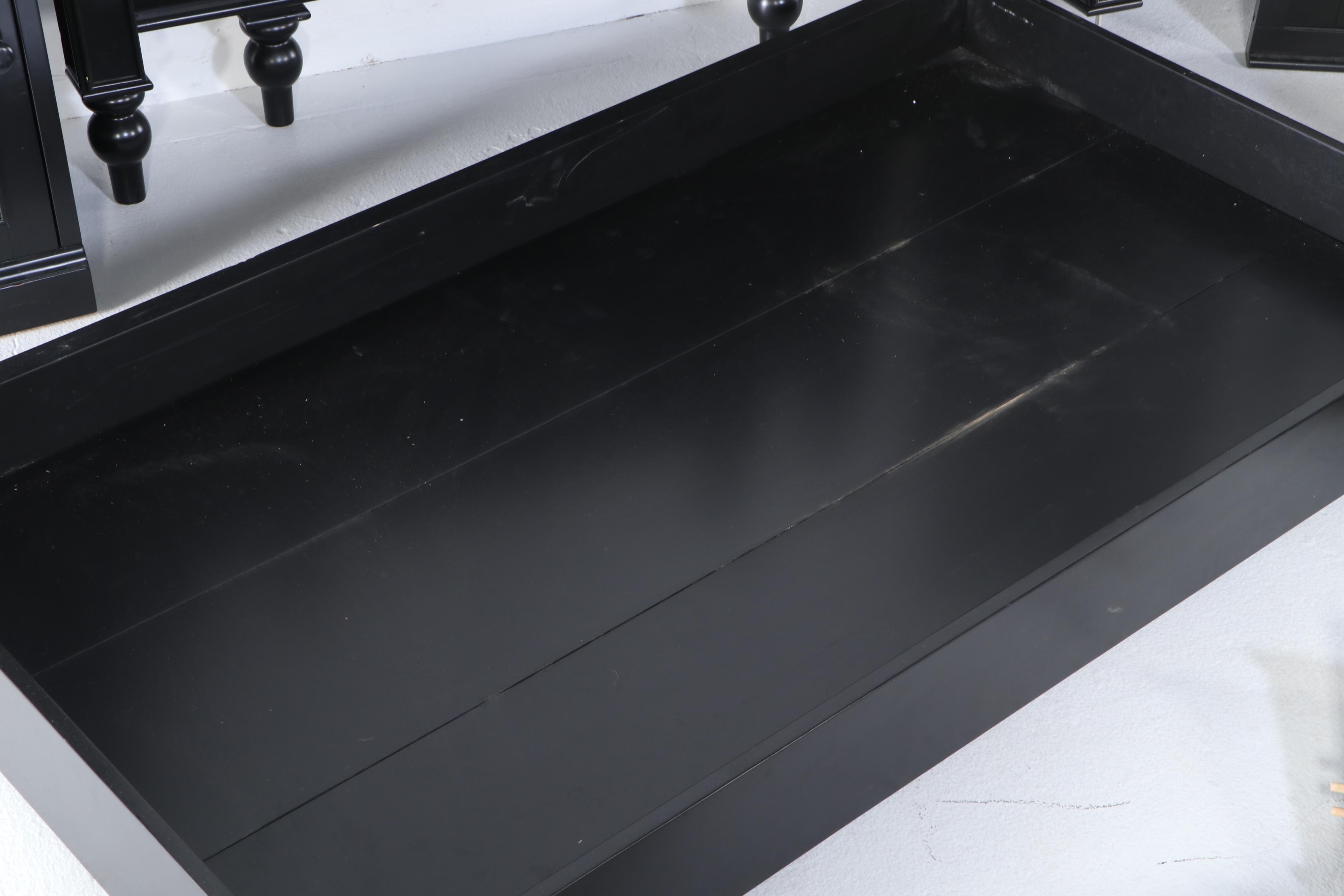 Pottery Barn Kids Contemporary Black Painted Wood Bunk Bed Set