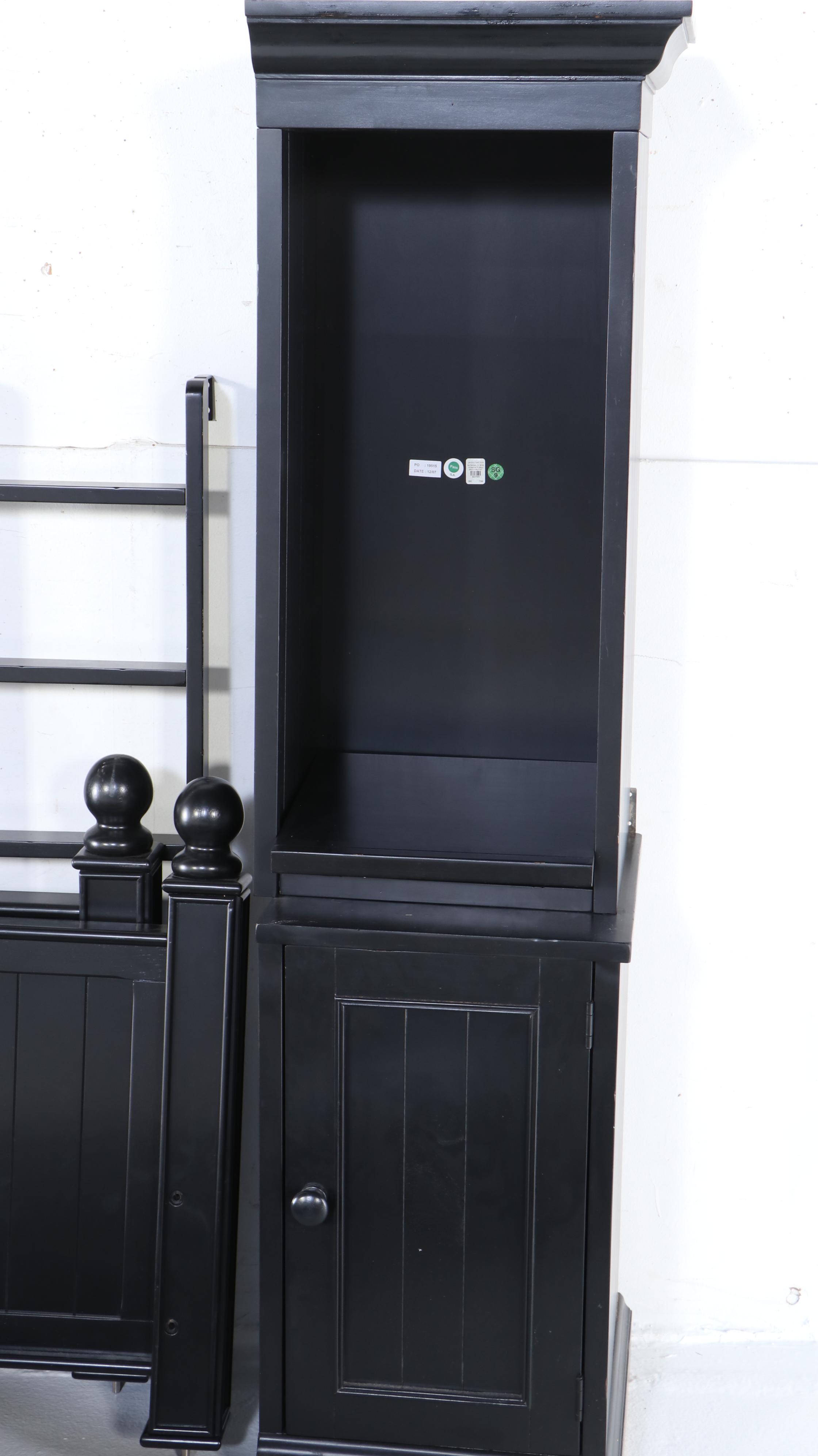 Pottery Barn Kids Contemporary Black Painted Wood Bunk Bed Set