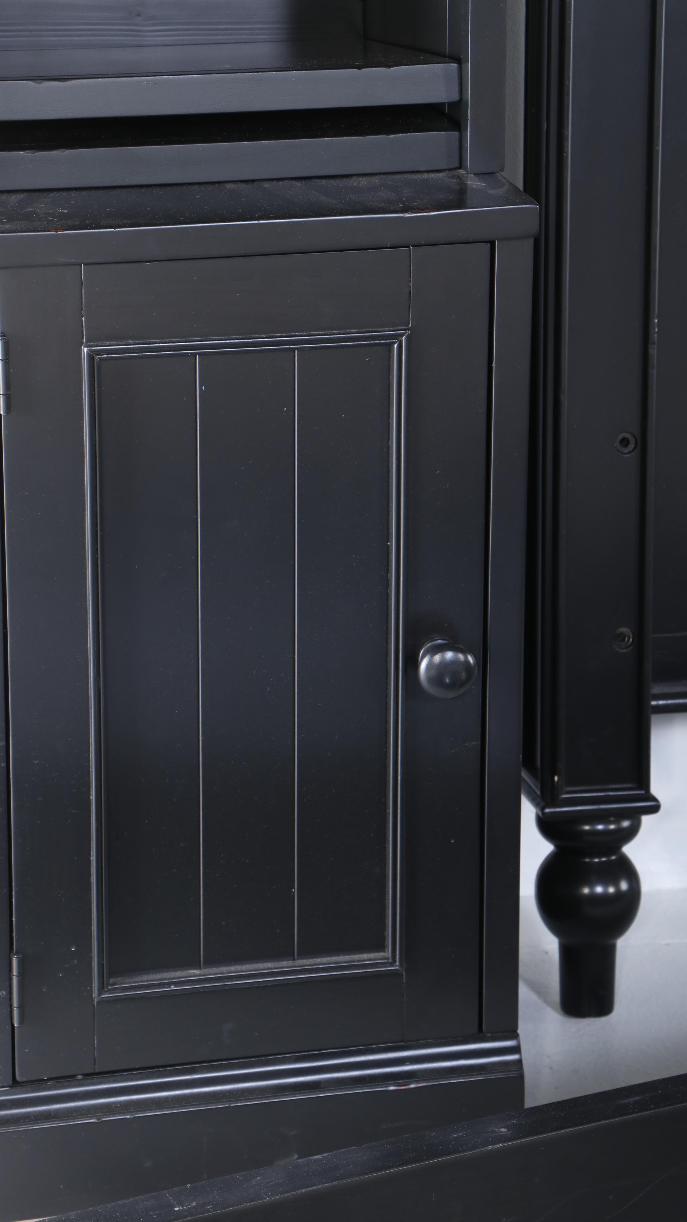 Pottery Barn Kids Contemporary Black Painted Wood Bunk Bed Set